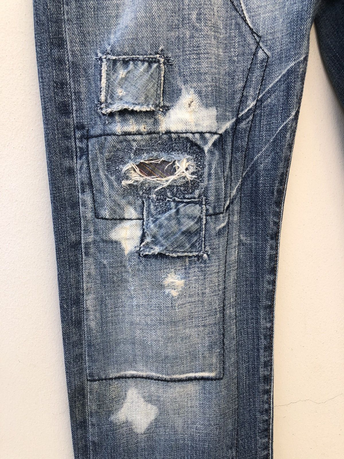 Vintage Bartack Japan Distressed Patchwork Boro Denim Jeans Size US 31 - 9 Thumbnail