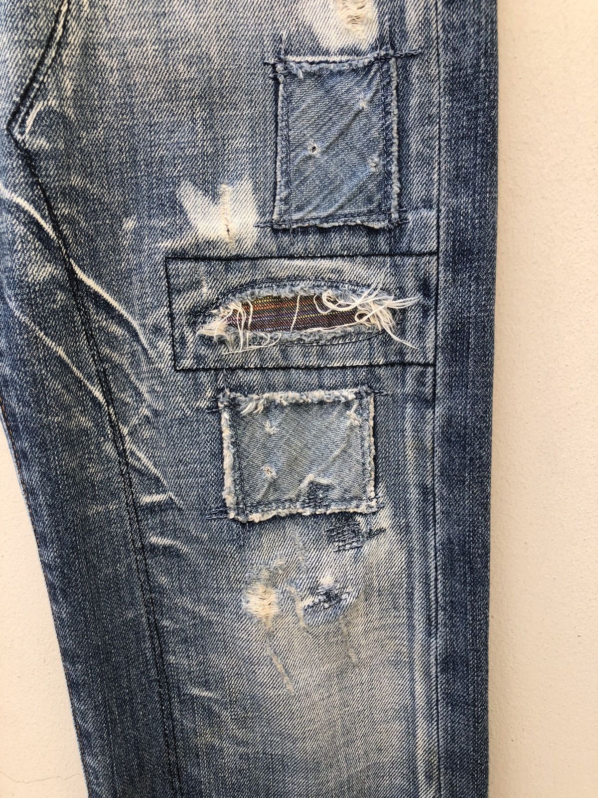 Vintage Bartack Japan Distressed Patchwork Boro Denim Jeans Size US 31 - 12 Thumbnail