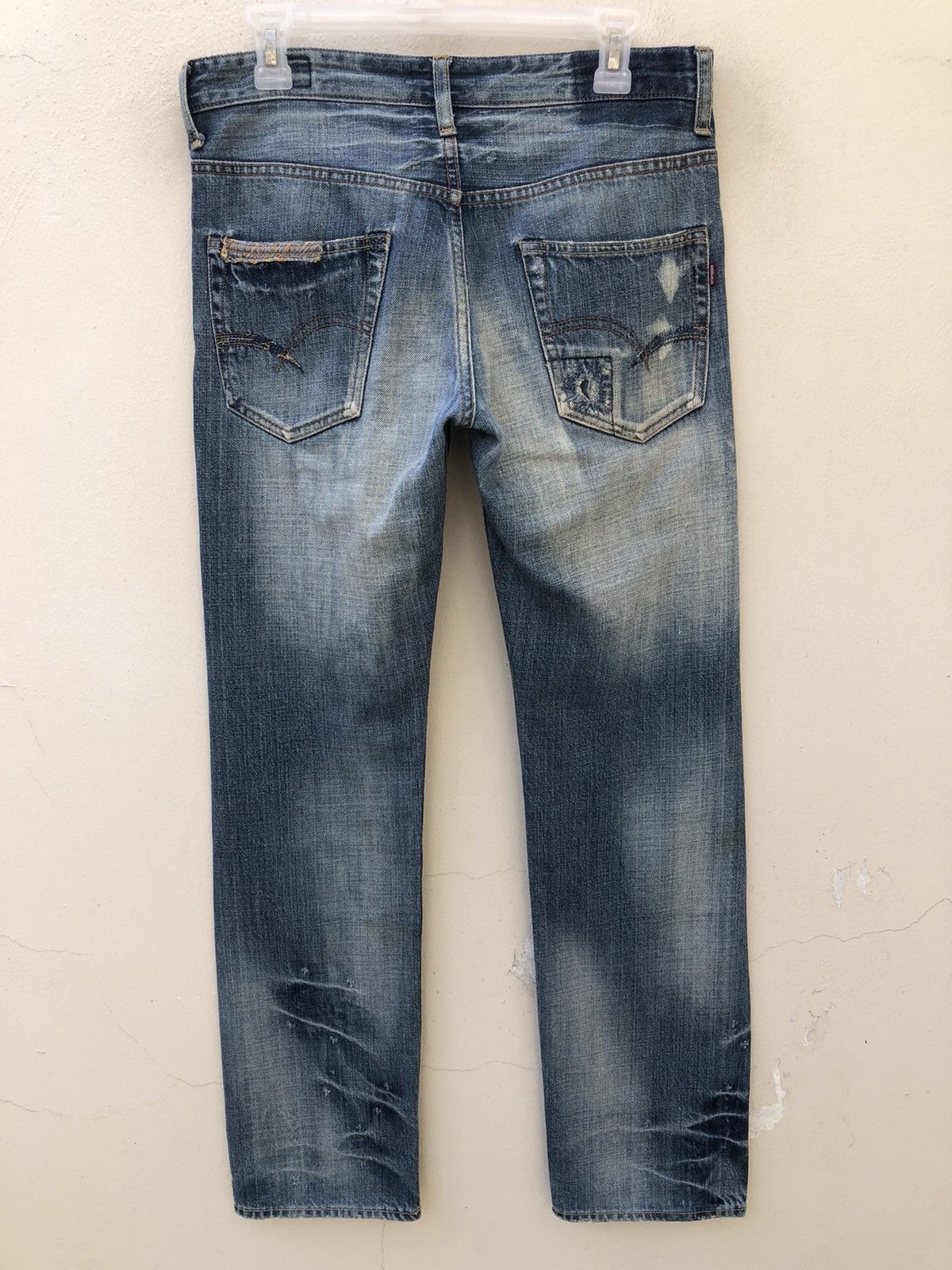 Vintage Bartack Japan Distressed Patchwork Boro Denim Jeans Size US 31 - 16 Thumbnail