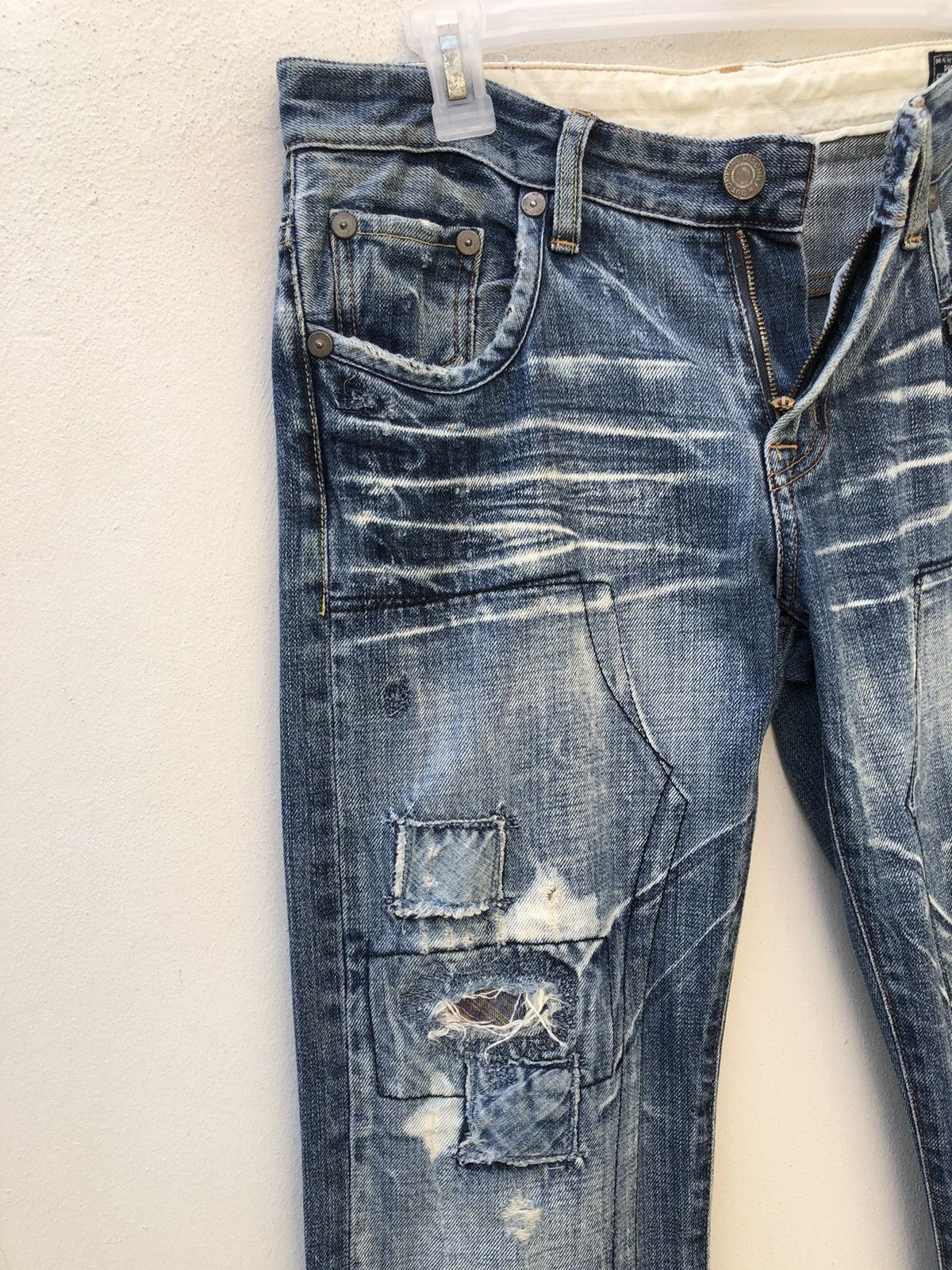 Vintage Bartack Japan Distressed Patchwork Boro Denim Jeans Size US 31 - 8 Thumbnail