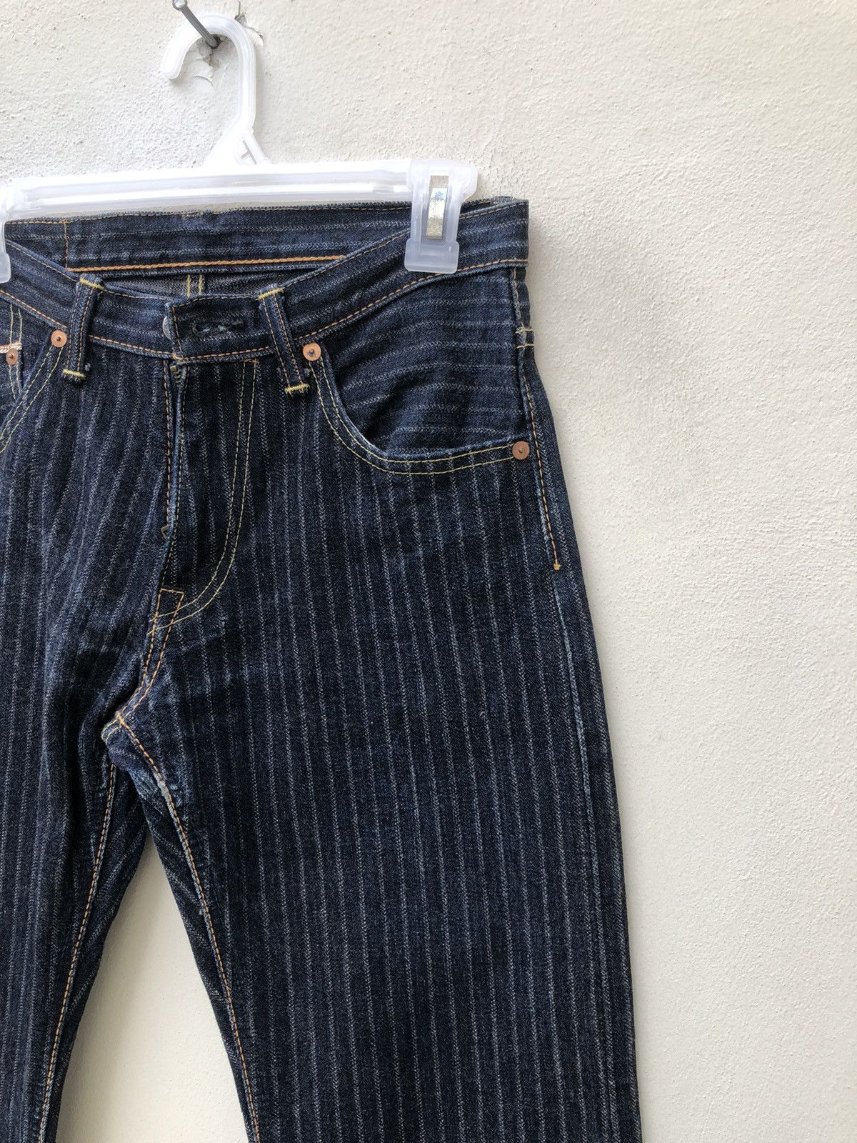 Freewheelers Graph Zero Kojima Striped Twill Denim Selvedge Jeans Size US 29 - 9 Thumbnail