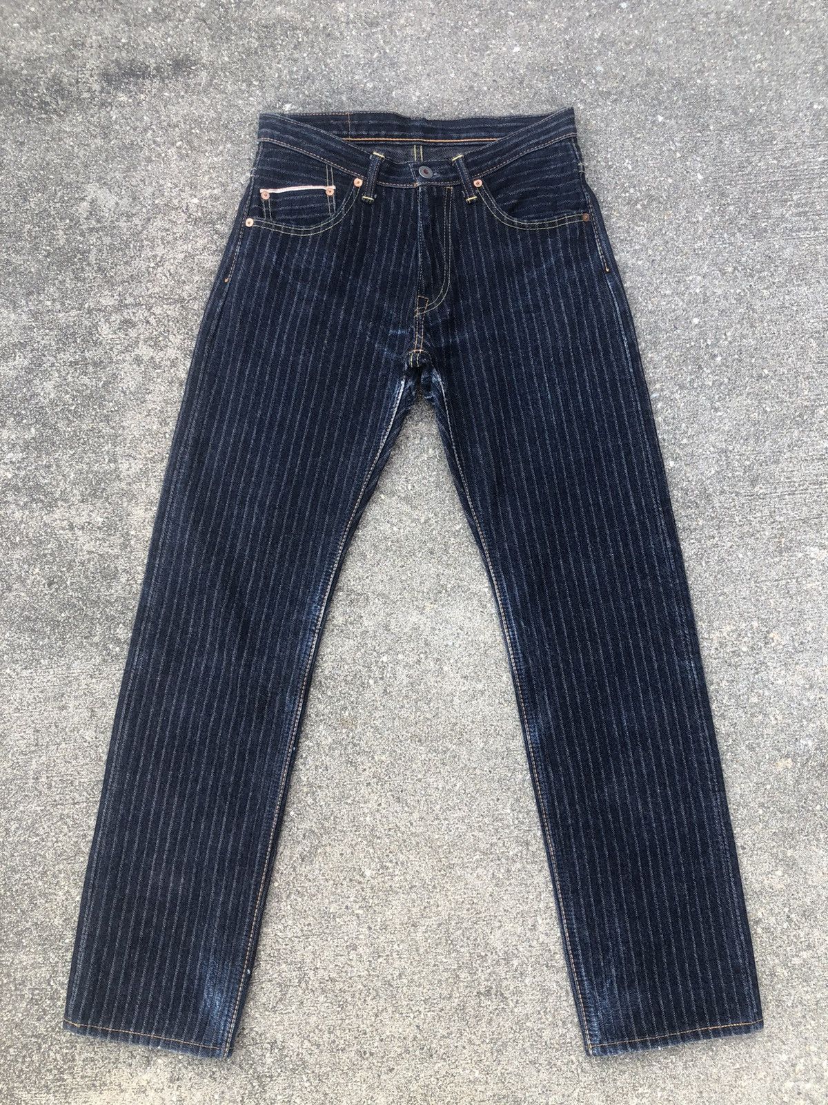 Freewheelers Graph Zero Kojima Striped Twill Denim Selvedge Jeans Size US 29 - 1 Thumbnail