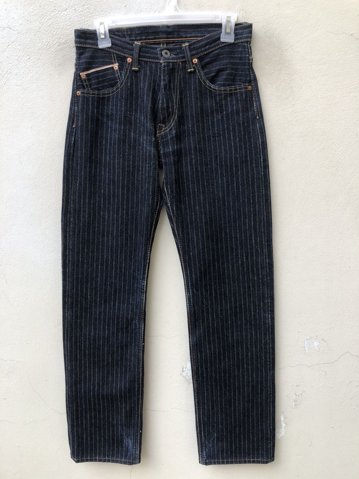 Freewheelers Graph Zero Kojima Striped Twill Denim Selvedge Jeans Size US 29 - 3 Thumbnail