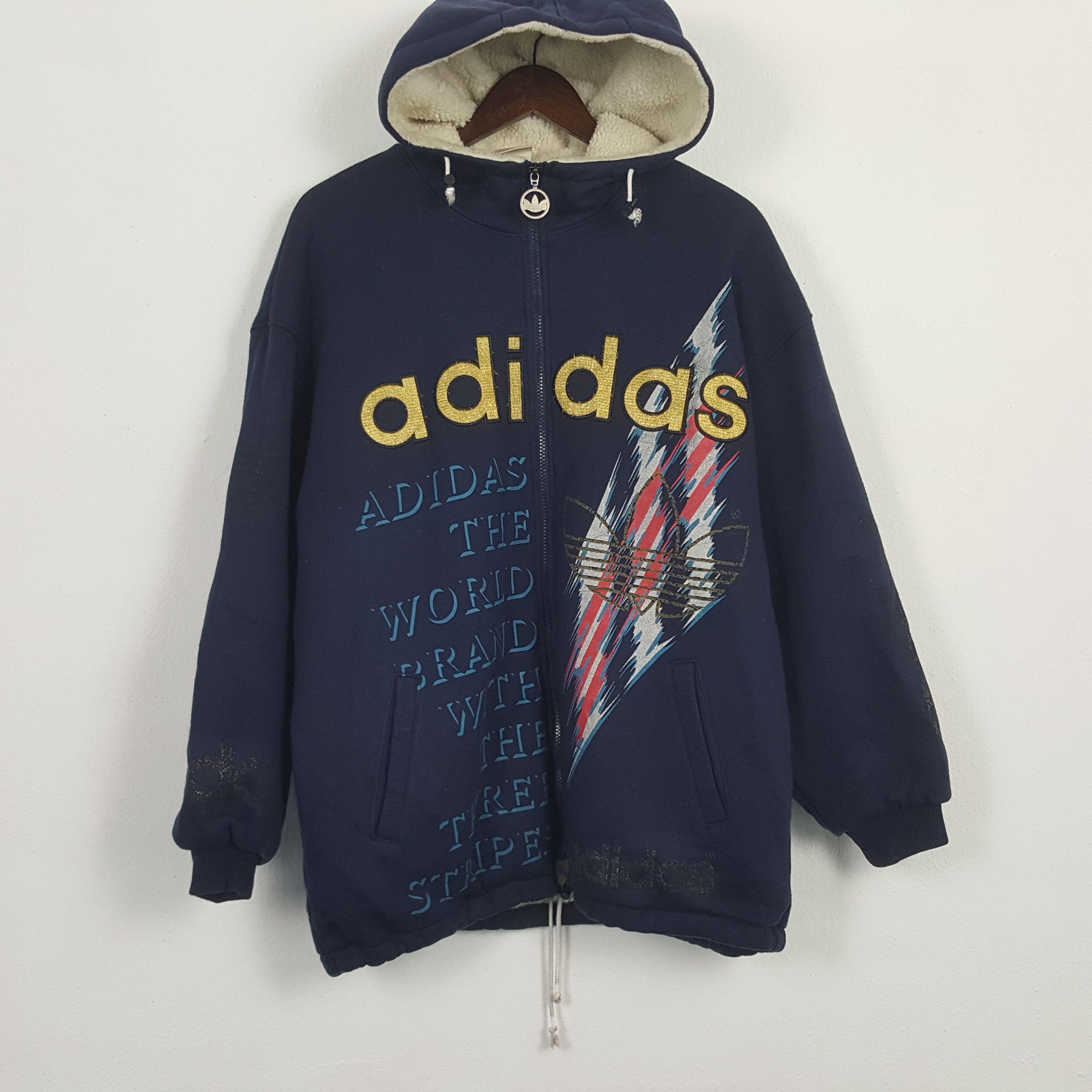 Adidas × Vintage Vintage Adidas Zipper Jacket With Hoodies Size US XL / EU 56 / 4 - 1 Thumbnail