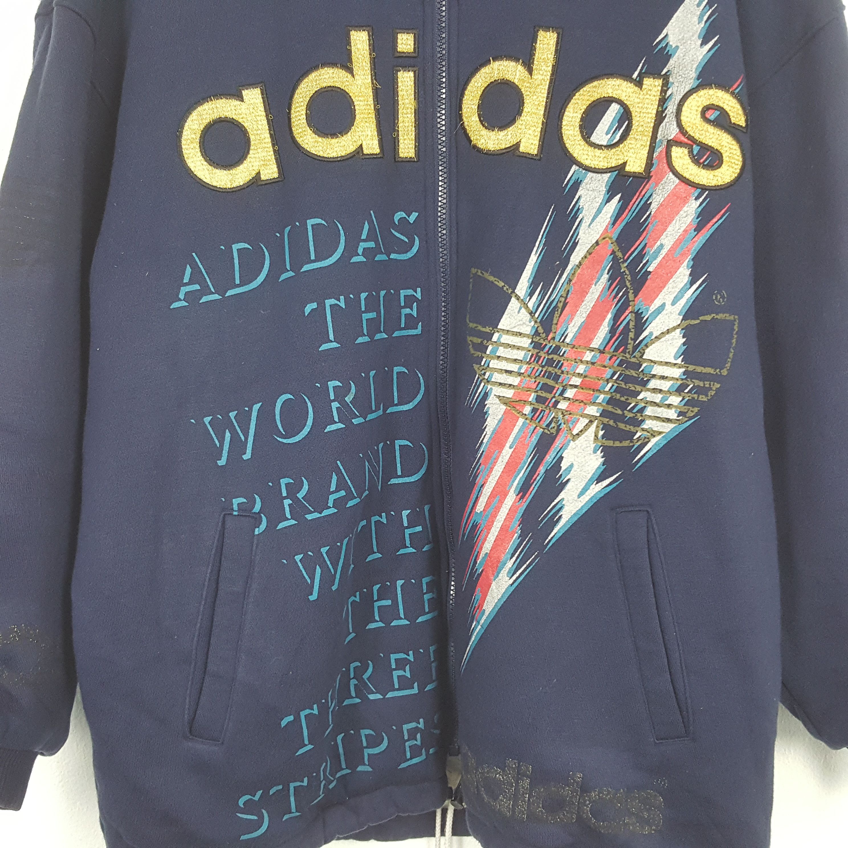 Adidas × Vintage Vintage Adidas Zipper Jacket With Hoodies Size US XL / EU 56 / 4 - 2 Thumbnail