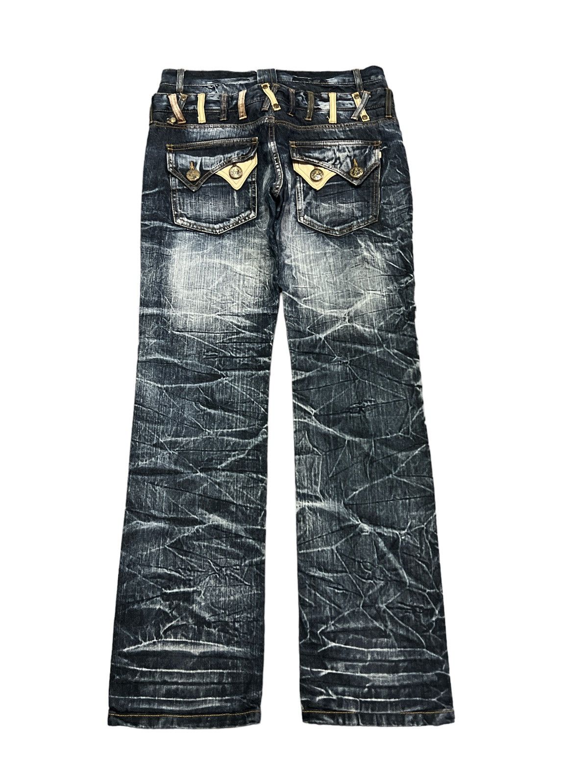 Japanese Brand × Vintage SICK💥 DOUBLE WAIST BLOW BY BLUE DISTRESSED DENIM PANTS Size US 30 / EU 46 - 1 Thumbnail