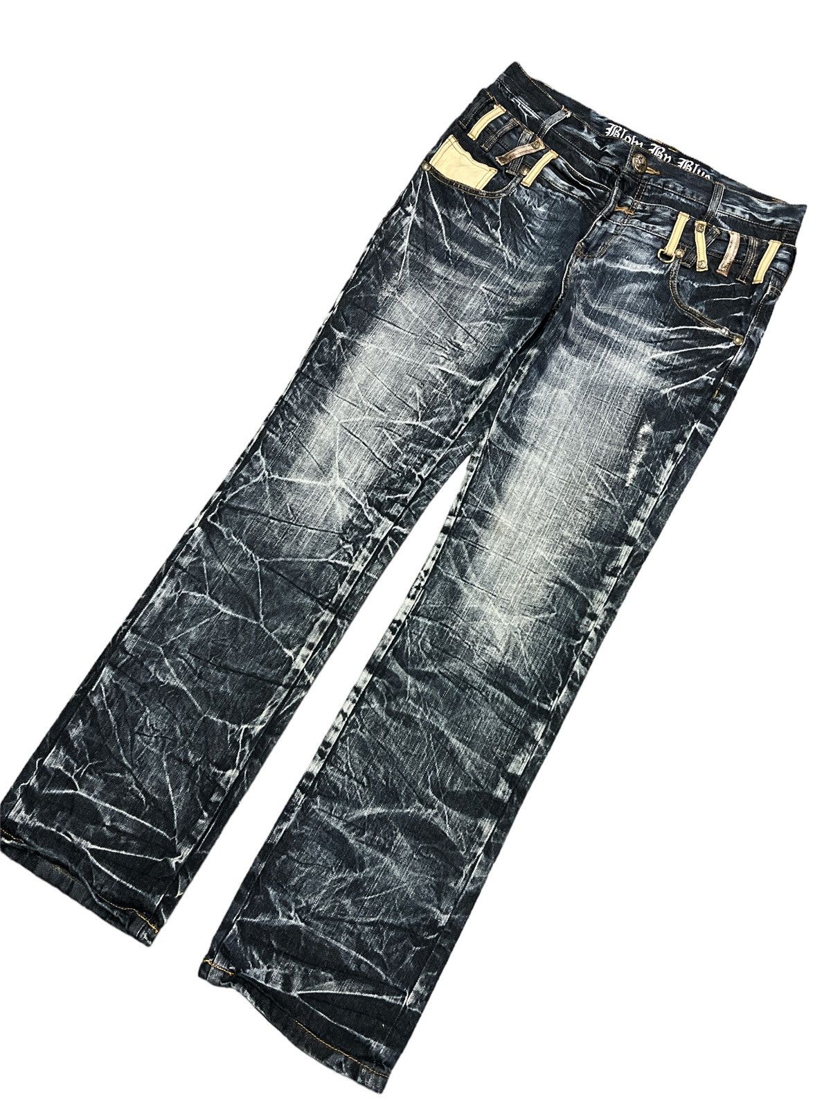 Japanese Brand × Vintage SICK💥 DOUBLE WAIST BLOW BY BLUE DISTRESSED DENIM PANTS Size US 30 / EU 46 - 6 Thumbnail