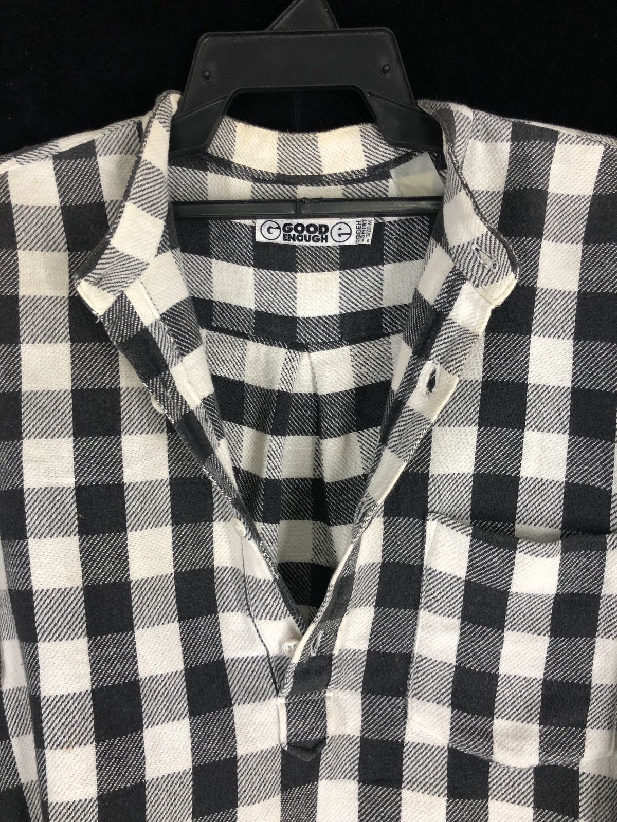 GOODENOUGH × Good Enough × Hiroshi Fujiwara 90s GOODENOUGH Flannel Shirt Half Button Pullover vtg cw21 Size US M / EU 48-50 / 2 - 5 Thumbnail