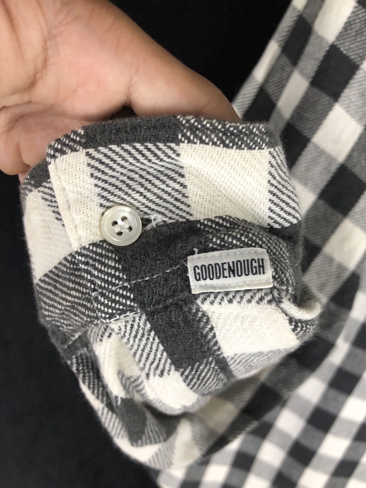 GOODENOUGH × Good Enough × Hiroshi Fujiwara 90s GOODENOUGH Flannel Shirt Half Button Pullover vtg cw21 Size US M / EU 48-50 / 2 - 8 Thumbnail