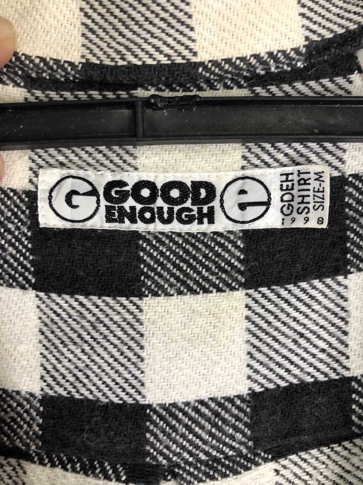 GOODENOUGH × Good Enough × Hiroshi Fujiwara 90s GOODENOUGH Flannel Shirt Half Button Pullover vtg cw21 Size US M / EU 48-50 / 2 - 9 Thumbnail