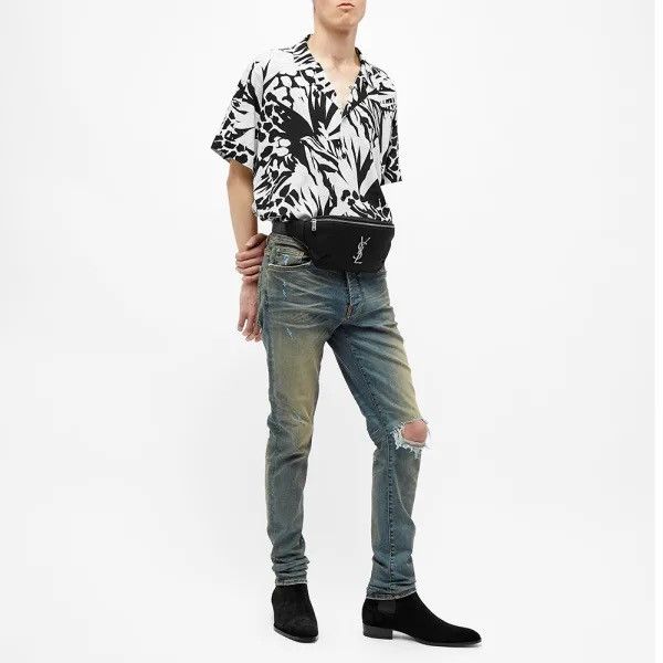 Saint Laurent Paris SS20 Saint Laurent Jungle Shark Collar Shirt Size US M / EU 48-50 / 2 - 4 Thumbnail