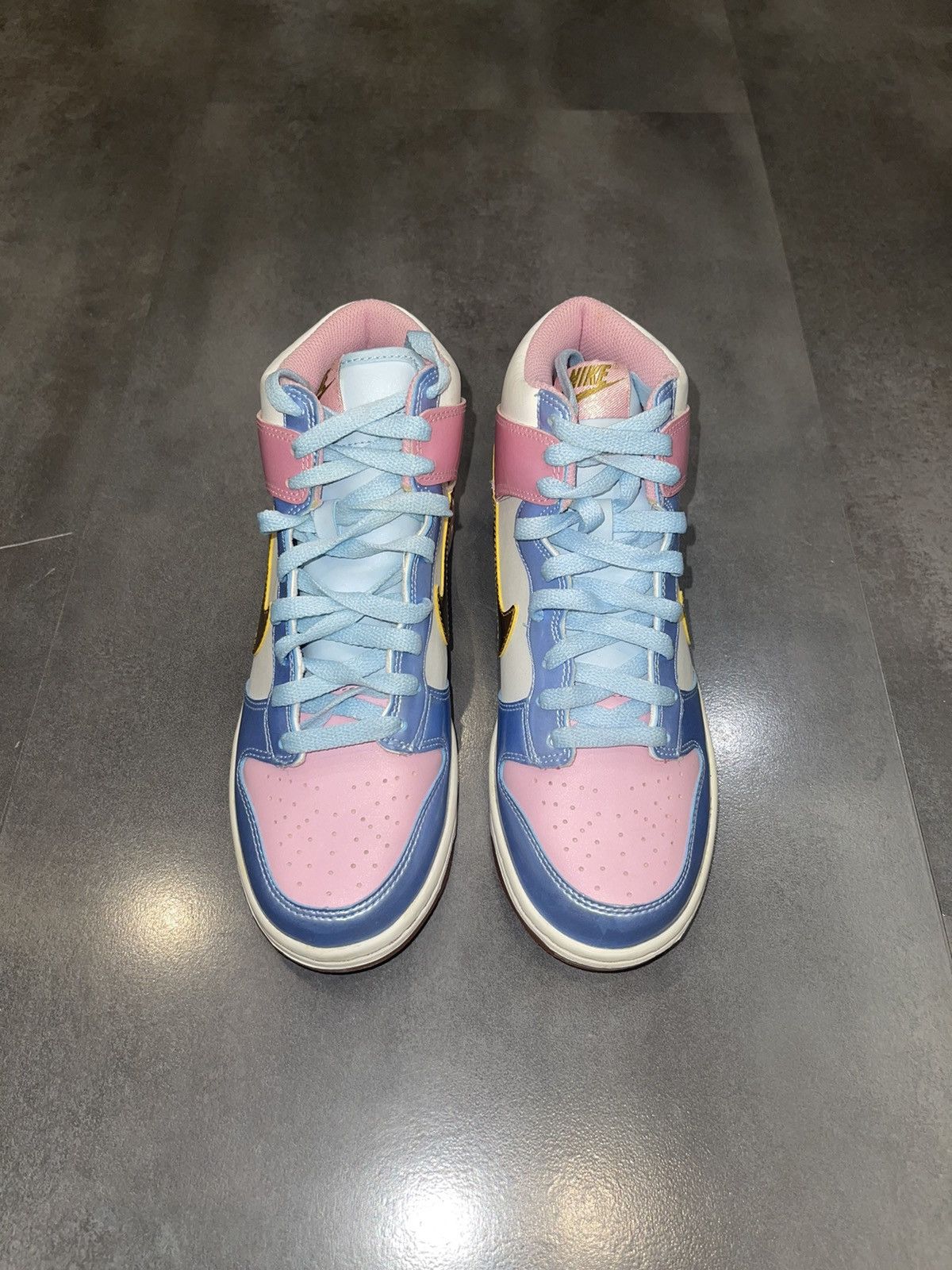 Nike SS09 Nike Dunk High GS Sail Pink Gold Blue Hi-Top Sneakers Size US 6 / IT 36 - 3 Thumbnail