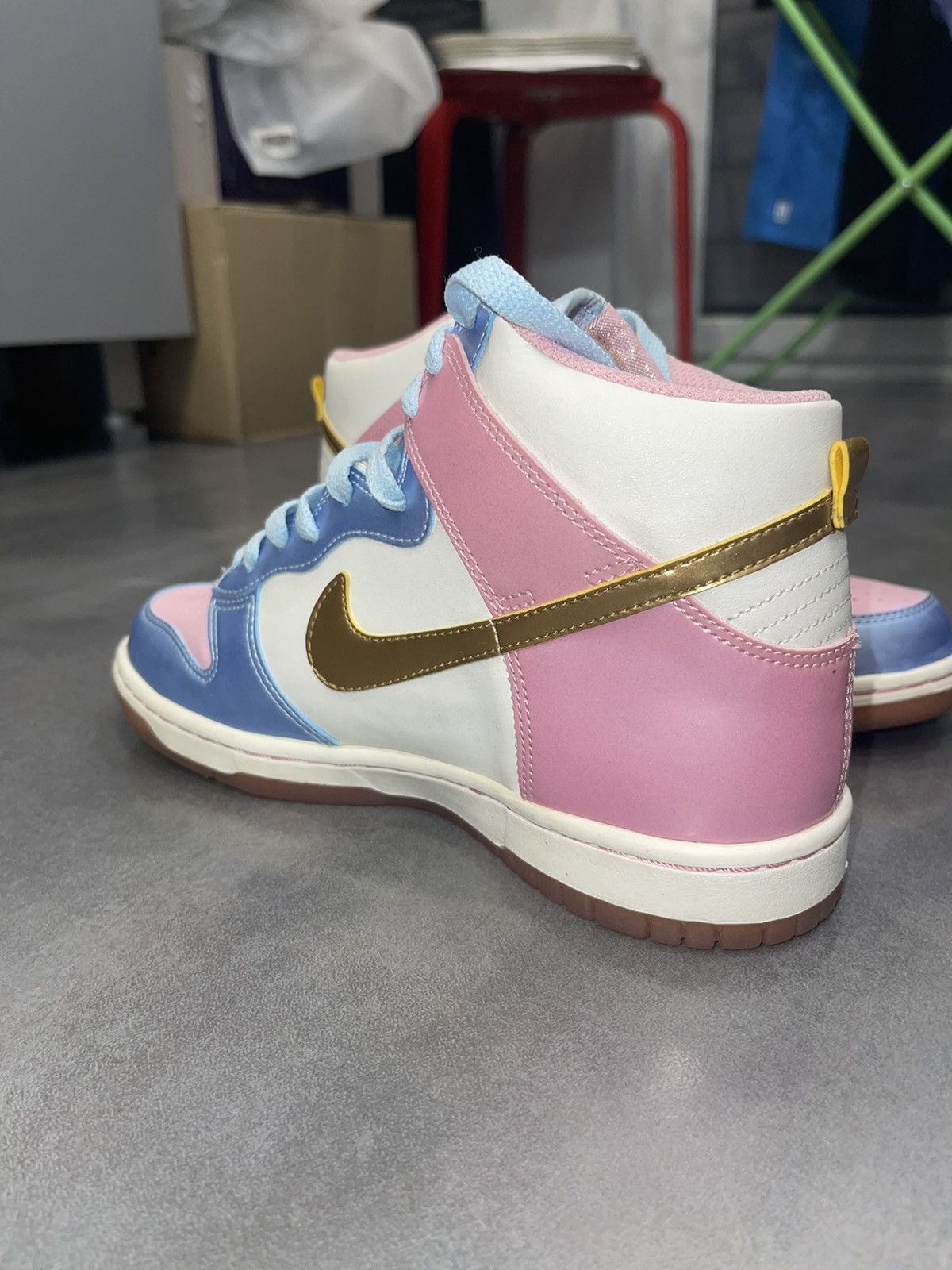 Nike SS09 Nike Dunk High GS Sail Pink Gold Blue Hi-Top Sneakers Size US 6 / IT 36 - 10 Thumbnail