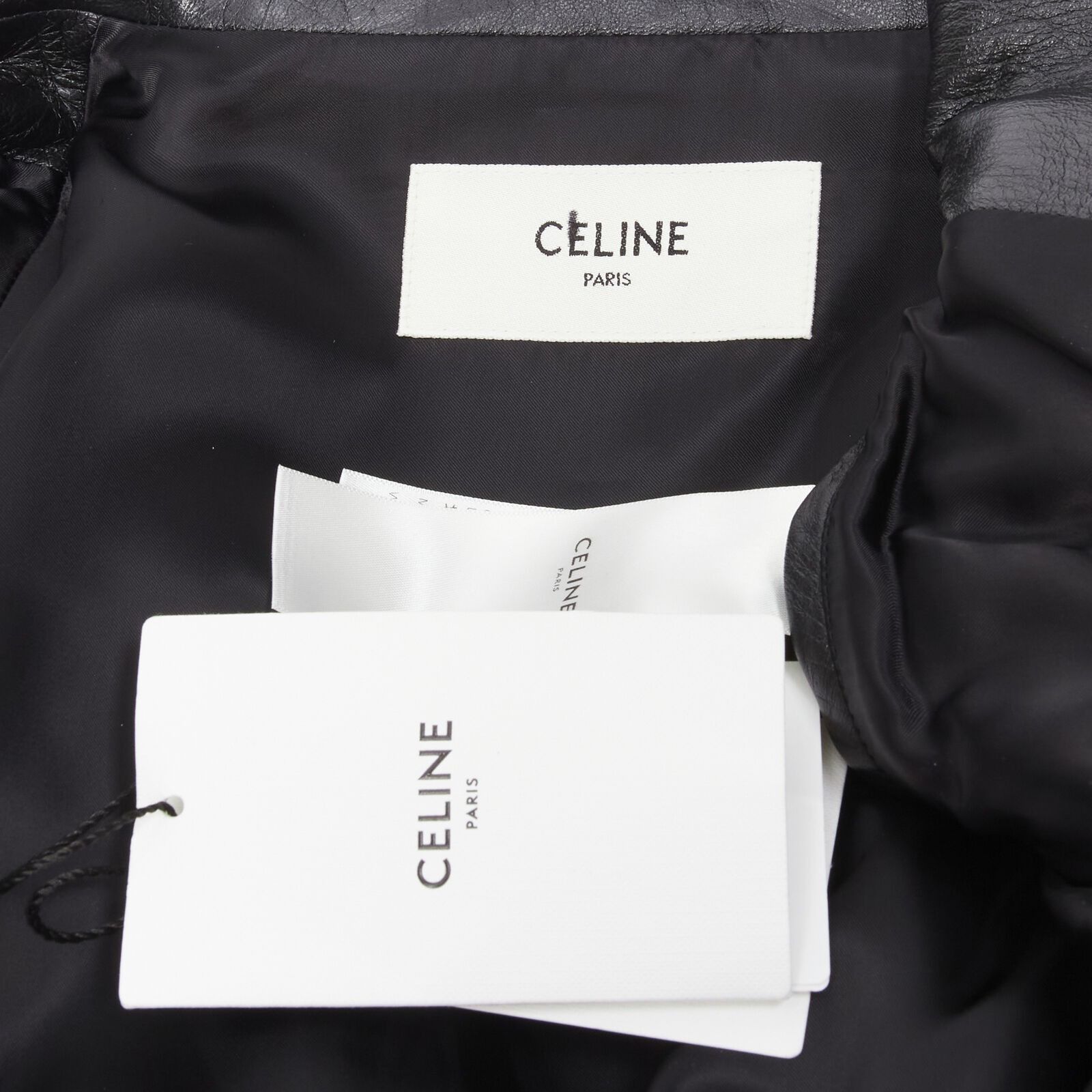 Celine CELINE Hedi Slimane 2019 Runway black lambskin buckle jacket Size US L / EU 52-54 / 3 - 12 Thumbnail