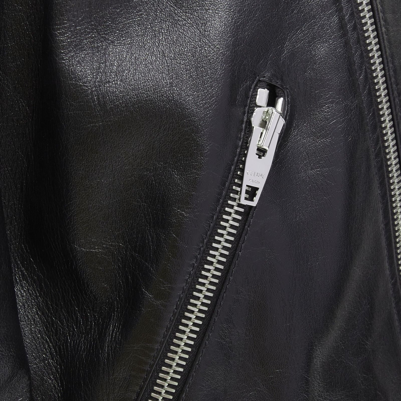 Celine CELINE Hedi Slimane 2019 Runway black lambskin buckle jacket Size US L / EU 52-54 / 3 - 11 Thumbnail