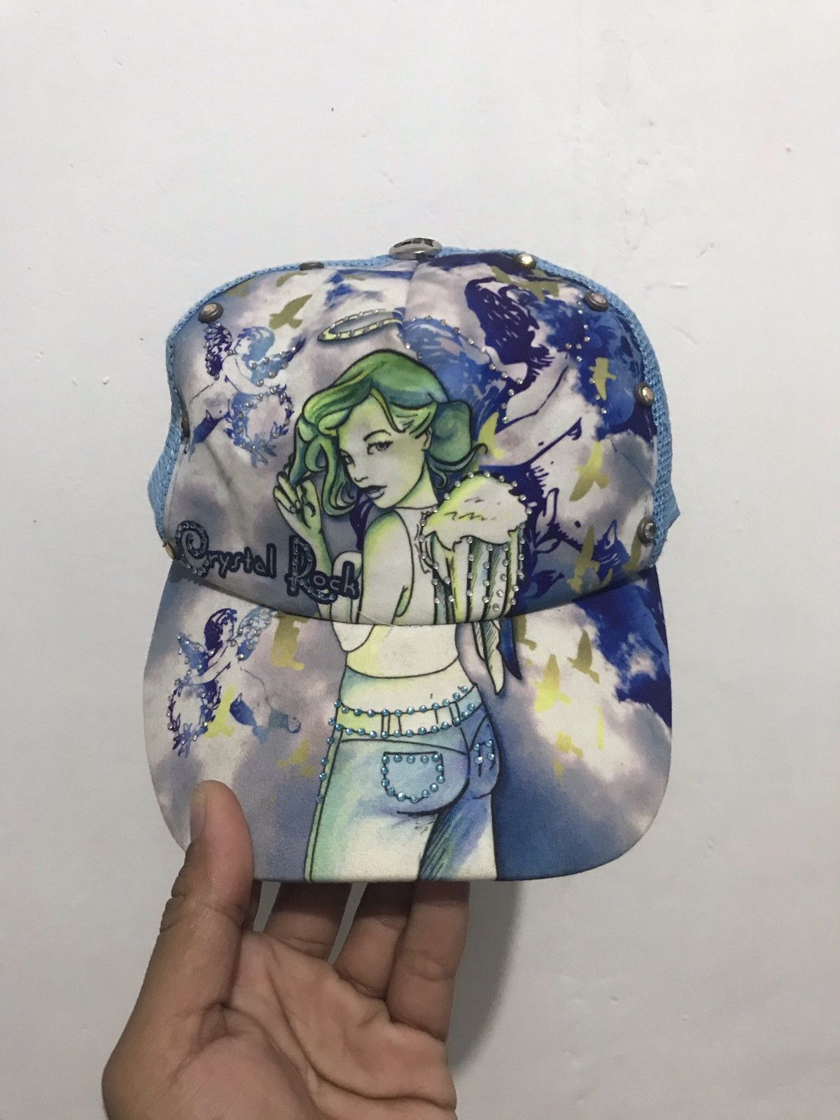🔥Forever Y2k🔥 Christian Audigier Crystal rock trucker hats