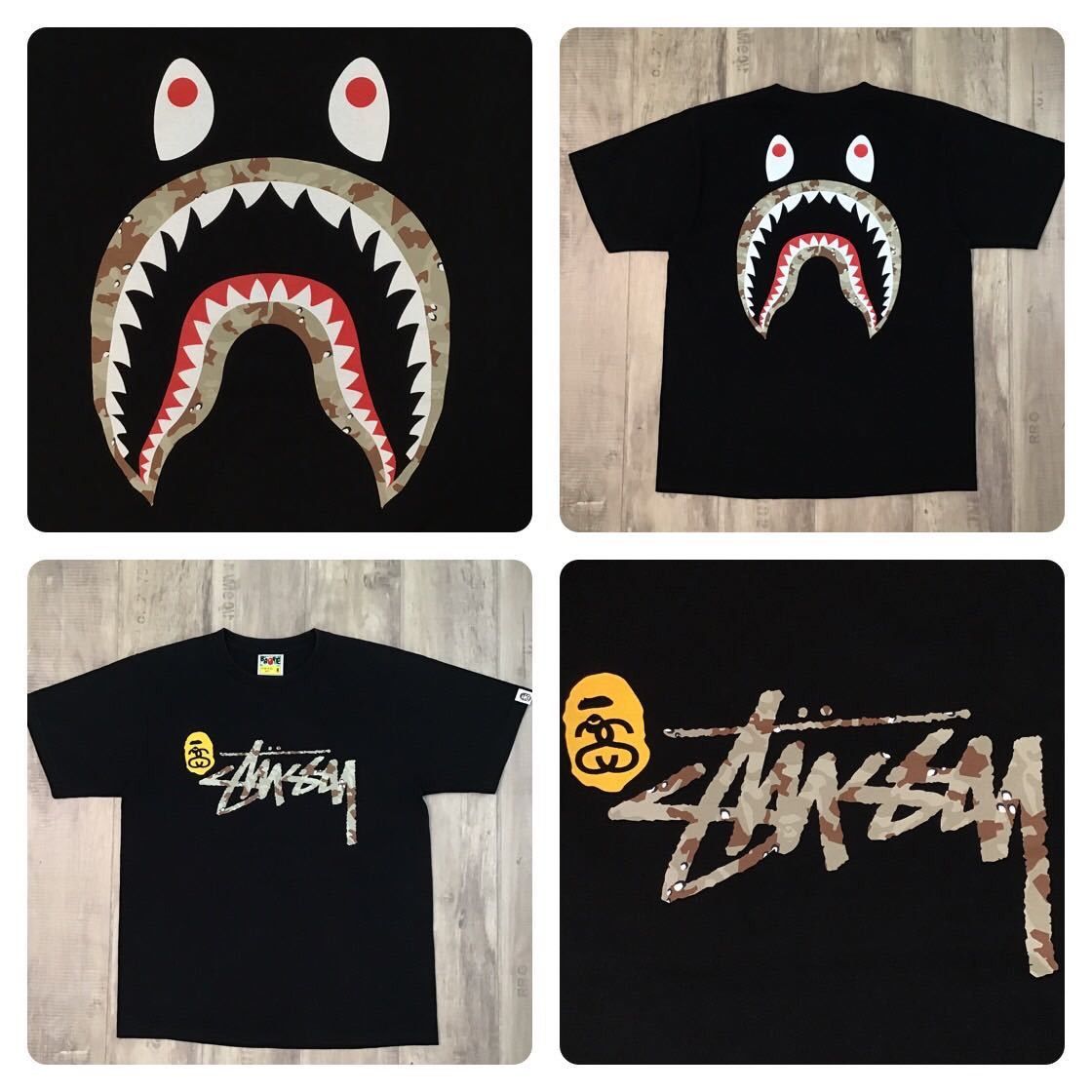 Bape Stussy BAPE stussy ILL COLLABORATION Shark T shirt Black Grailed