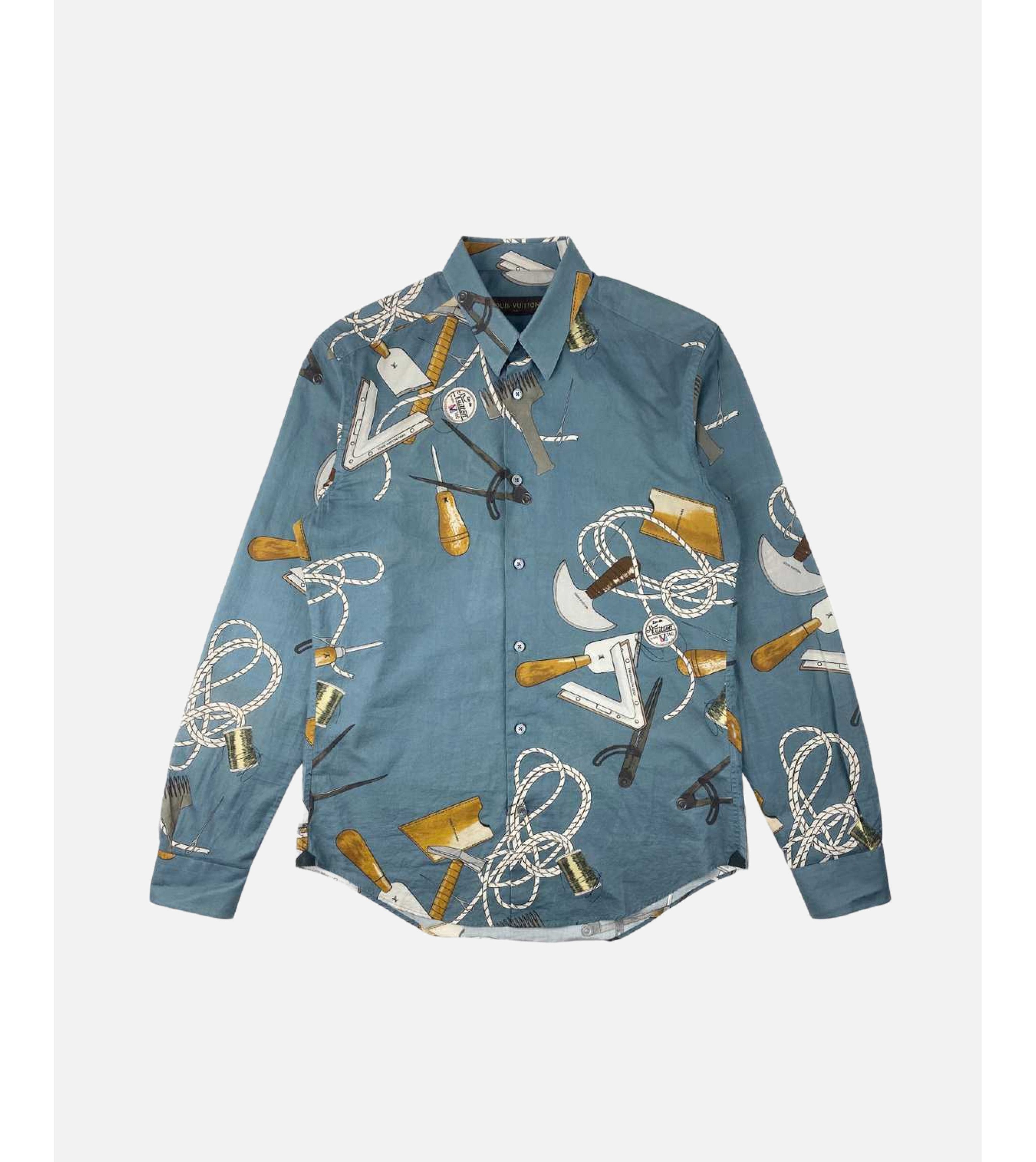 image of Louis Vuitton Paris Tools Shirt in Blue, Men's (Size Medium)