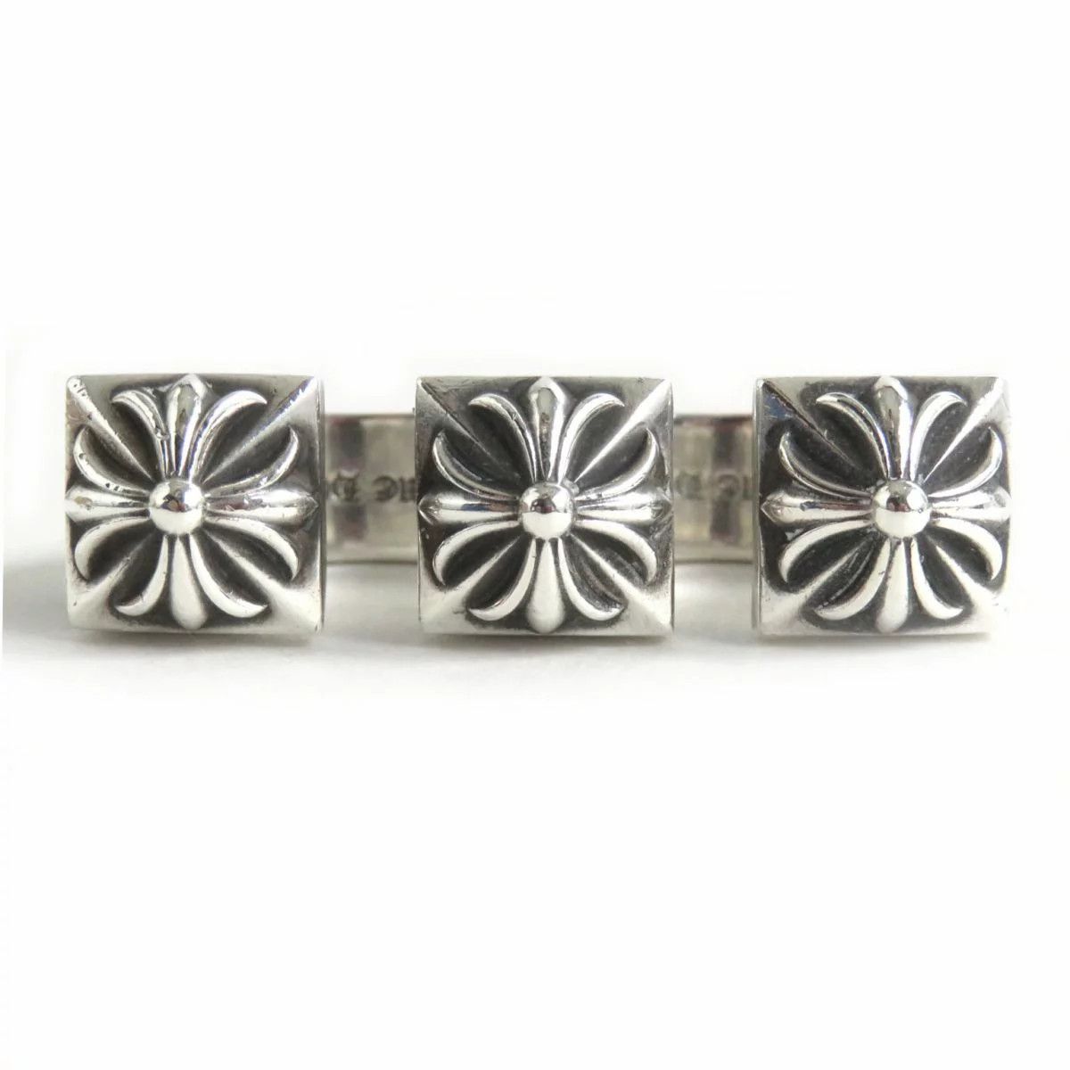 image of Chrome Hearts Silver Double Knuckle Ring, Men's