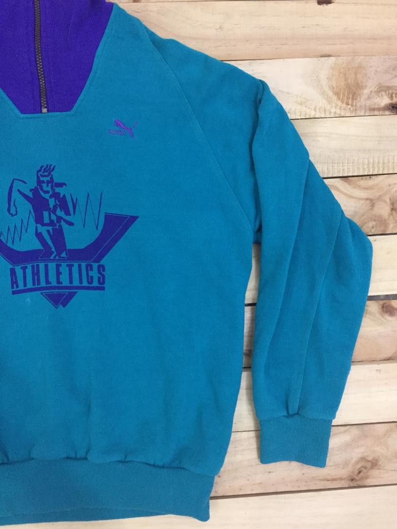 Puma Vintage Puma Athletics 90s Mock Neck Zip Sweatshirt Size US M / EU 48-50 / 2 - 3 Thumbnail
