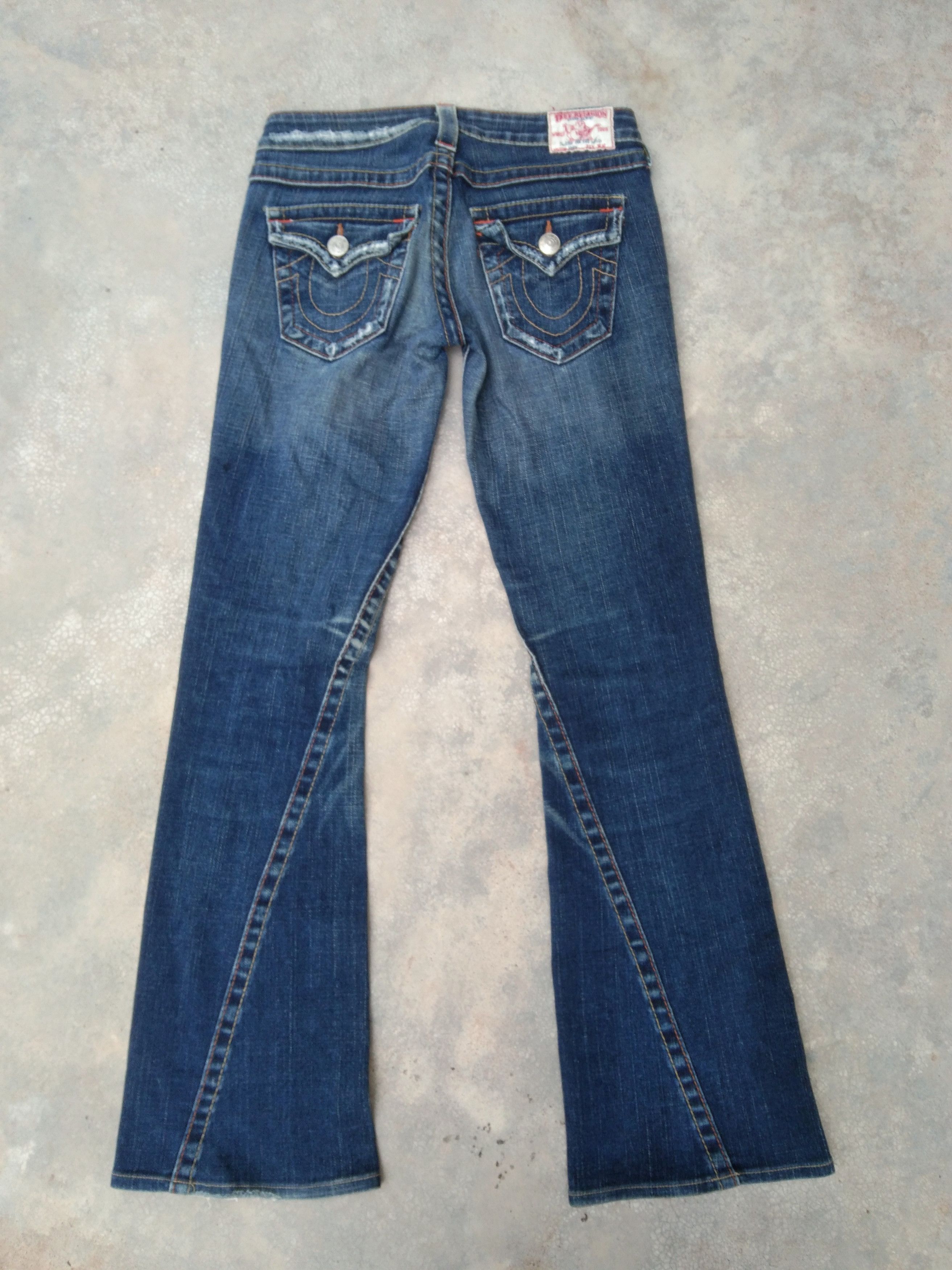 image of Vintage True Religion Flared Jeans Made In Usa 26X30 in Blue, Men's