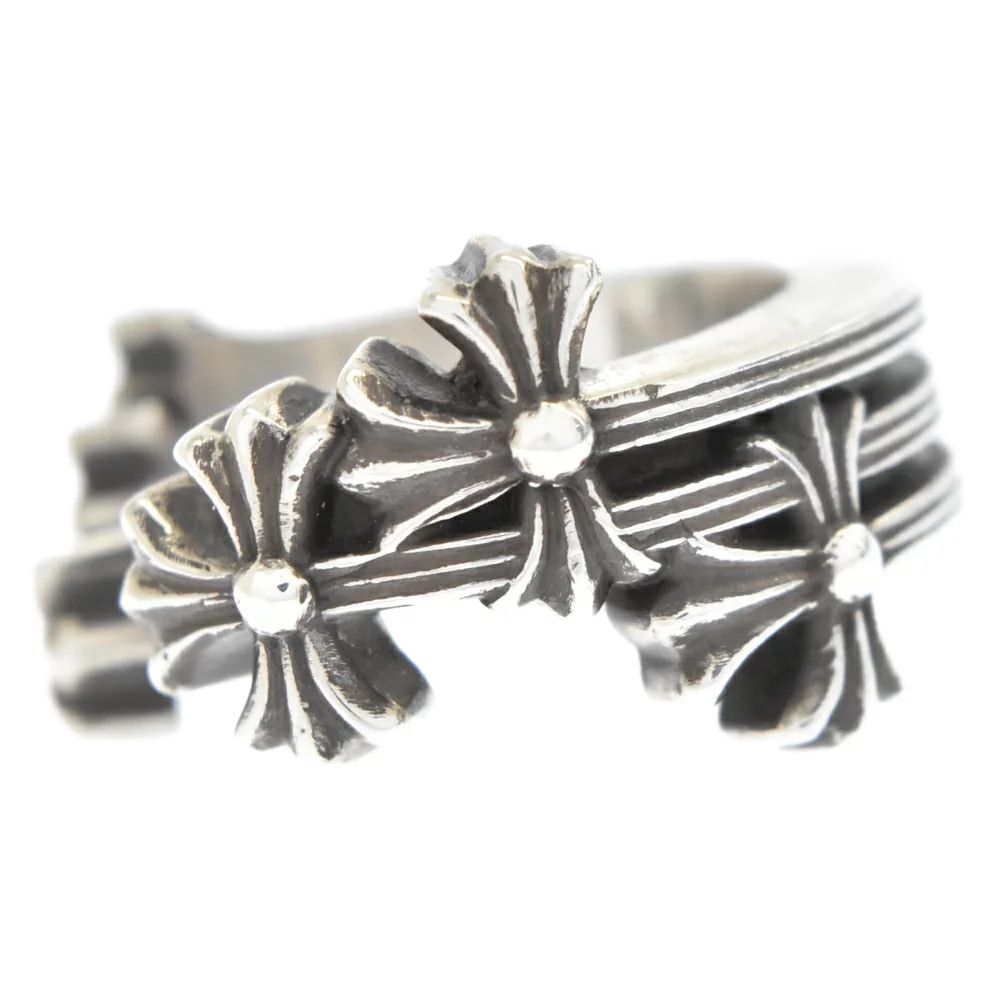 image of Chrome Hearts Cross Ring in Silver, Men's