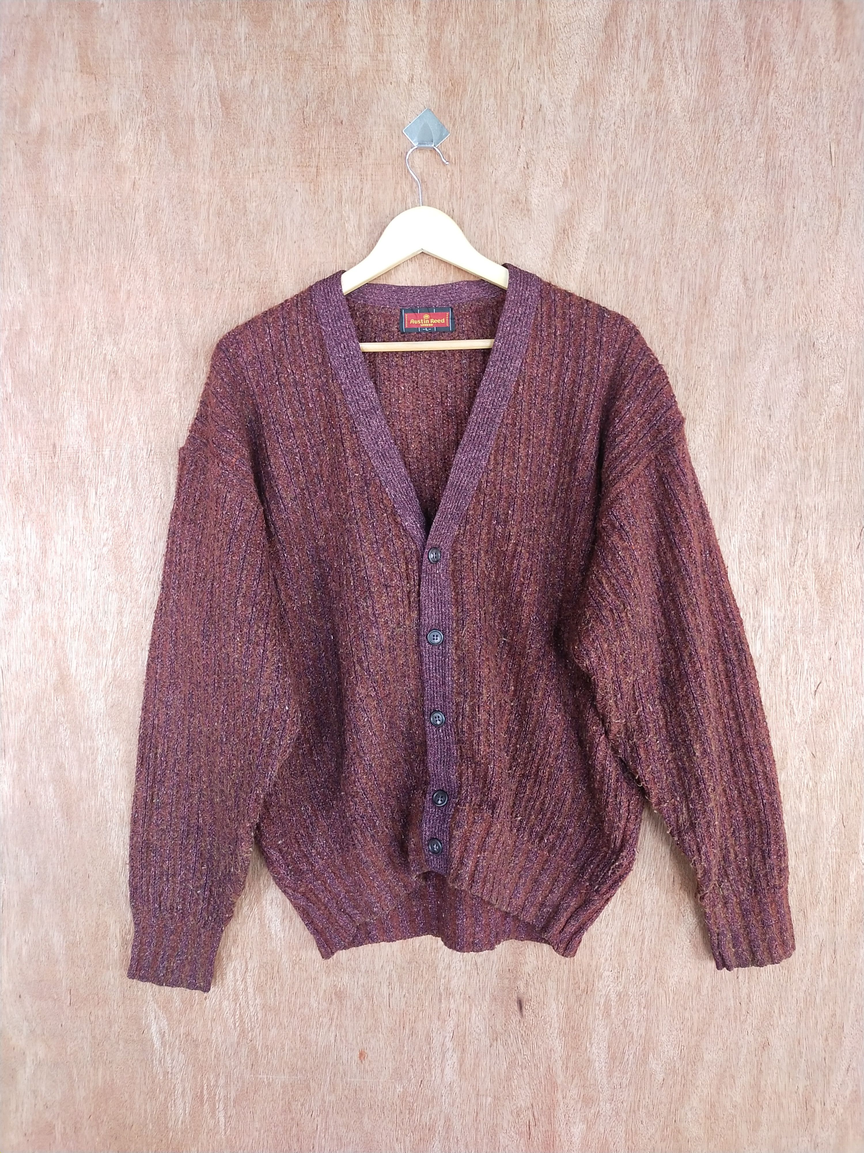 Austin Reed DL Austin Reed brown vintage cardigan Knitwear #S096 Size US L / EU 52-54 / 3 - 1 Thumbnail