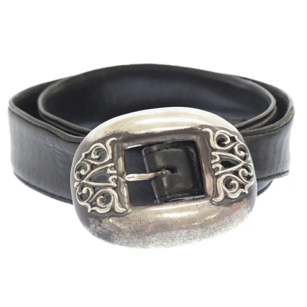 image of Chrome Hearts Floral Cross Belt Buckle in Silver, Men's