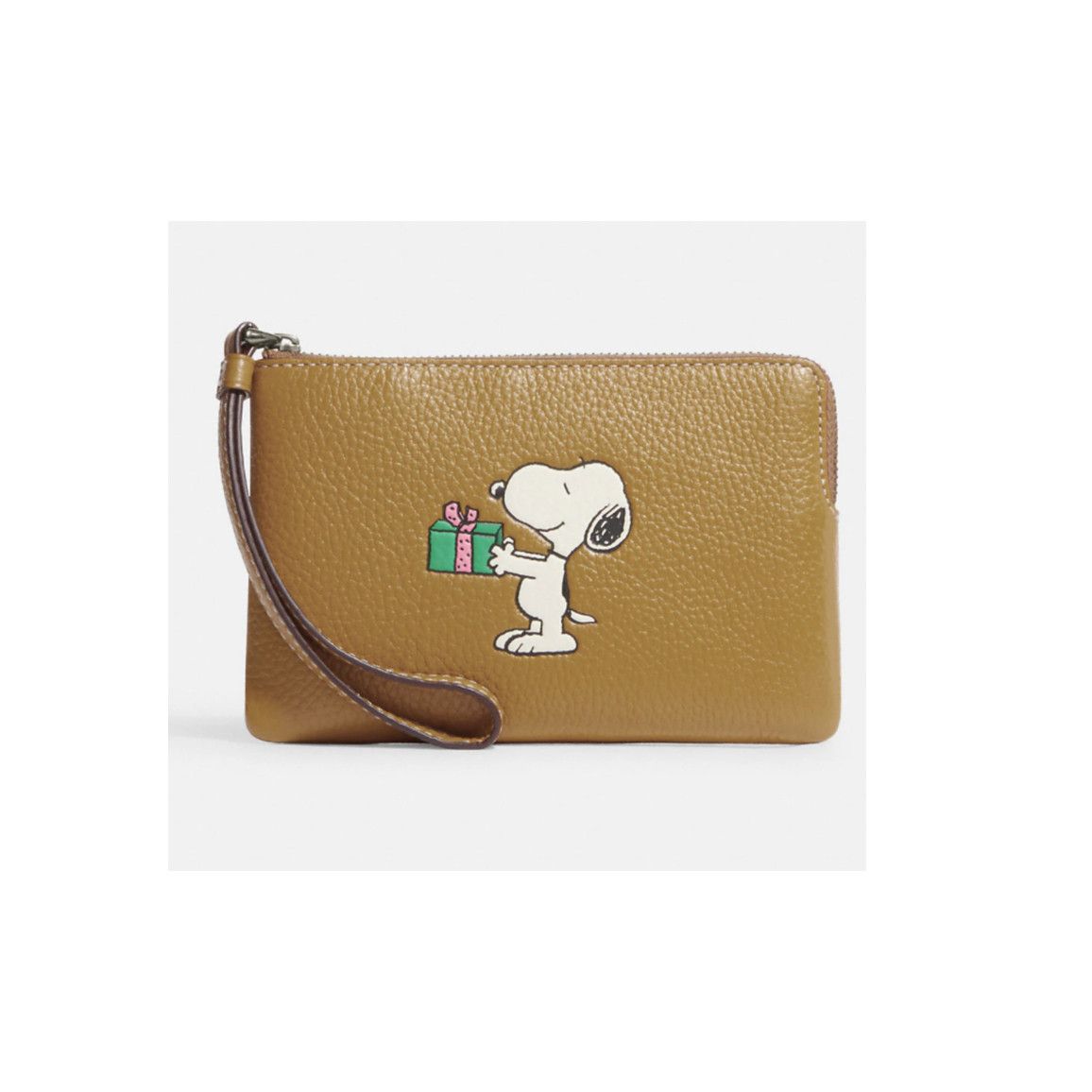Coach New Coach X Peanuts Corner Zip Wristlet With Snoopy Present Grailed