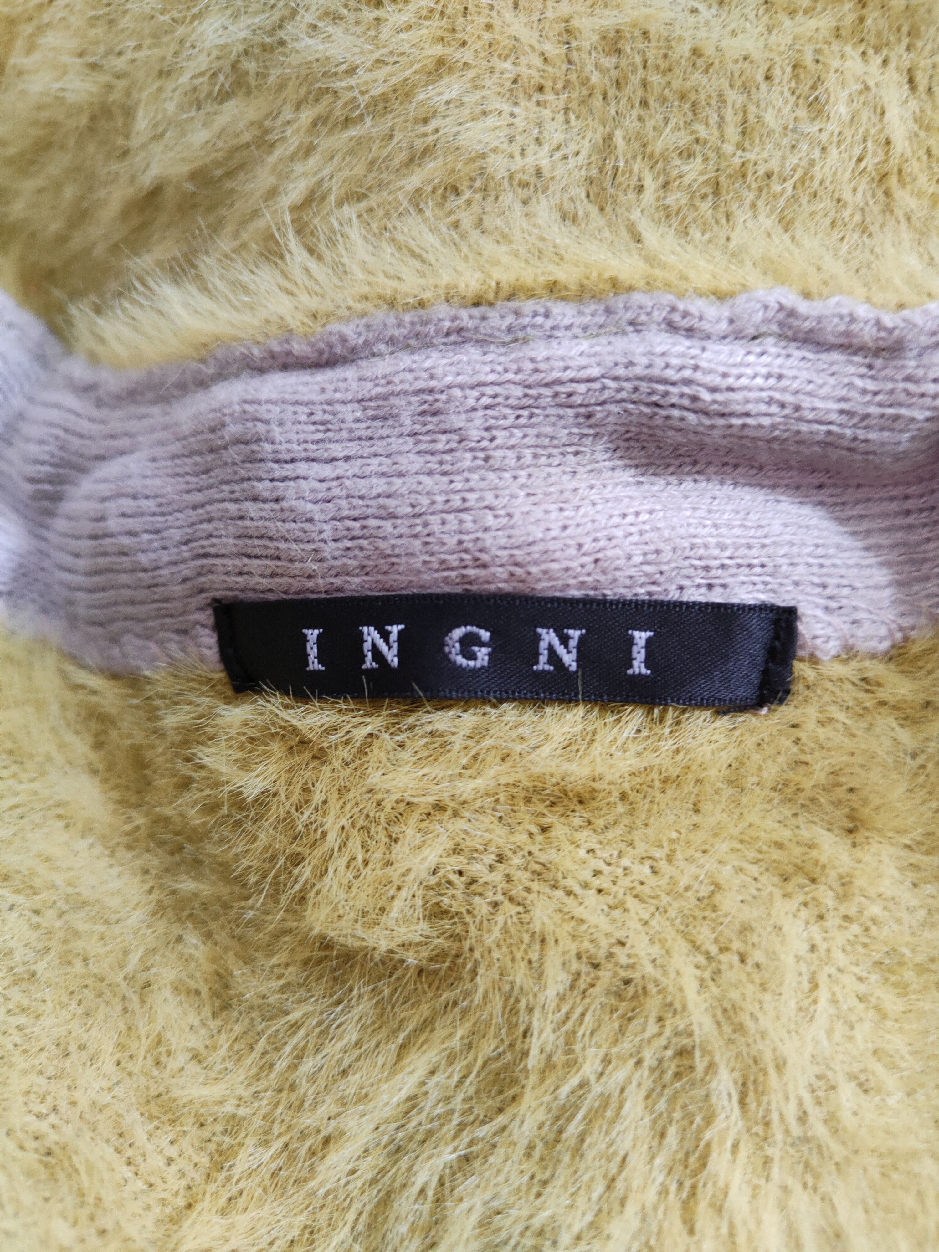Aran Isles Knitwear Igni Yellow Cardigan fur mohair shag shaggy knitwear #S363 Size M / US 6-8 / IT 42-44 - 10 Thumbnail