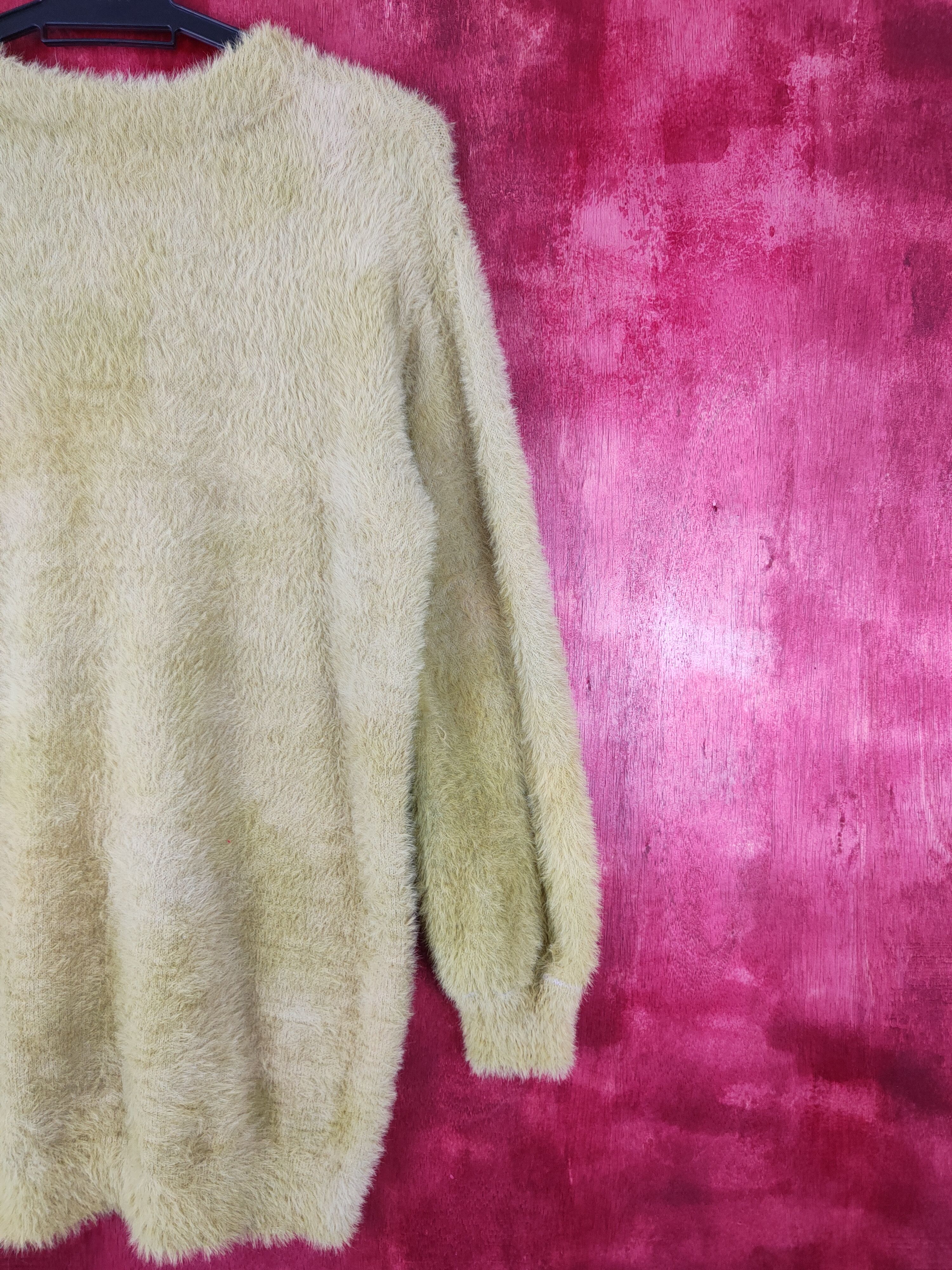Aran Isles Knitwear Igni Yellow Cardigan fur mohair shag shaggy knitwear #S363 Size M / US 6-8 / IT 42-44 - 7 Thumbnail