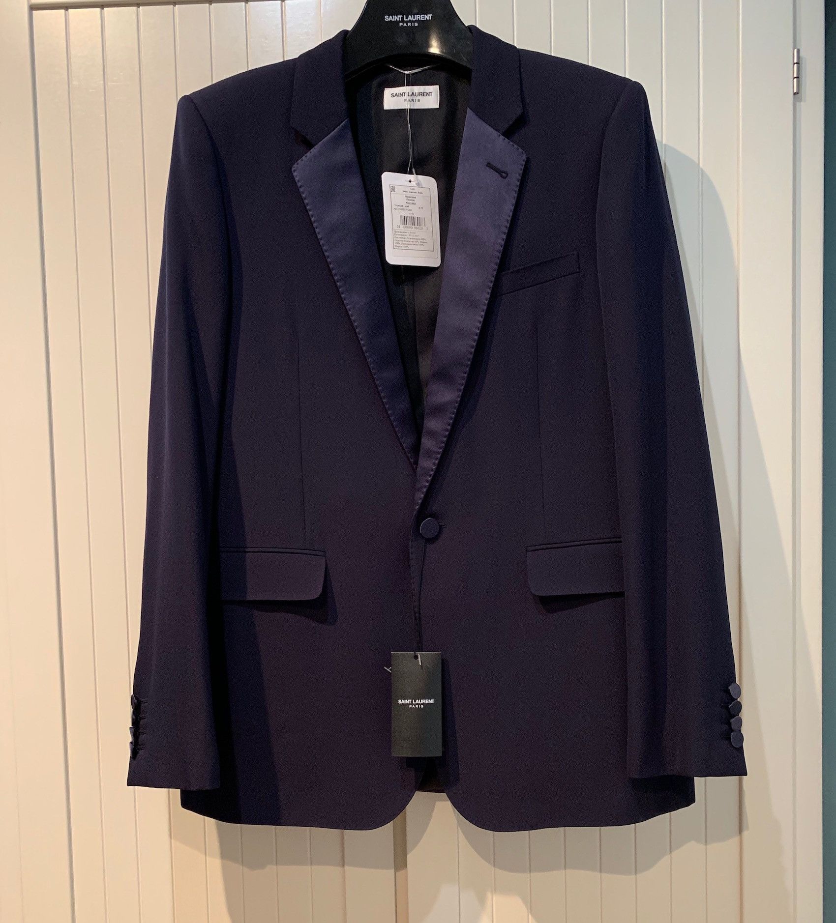 Hedi Slimane × Saint Laurent Paris FW'15 Blazer Silk Lapel Size 40R - 2 Thumbnail