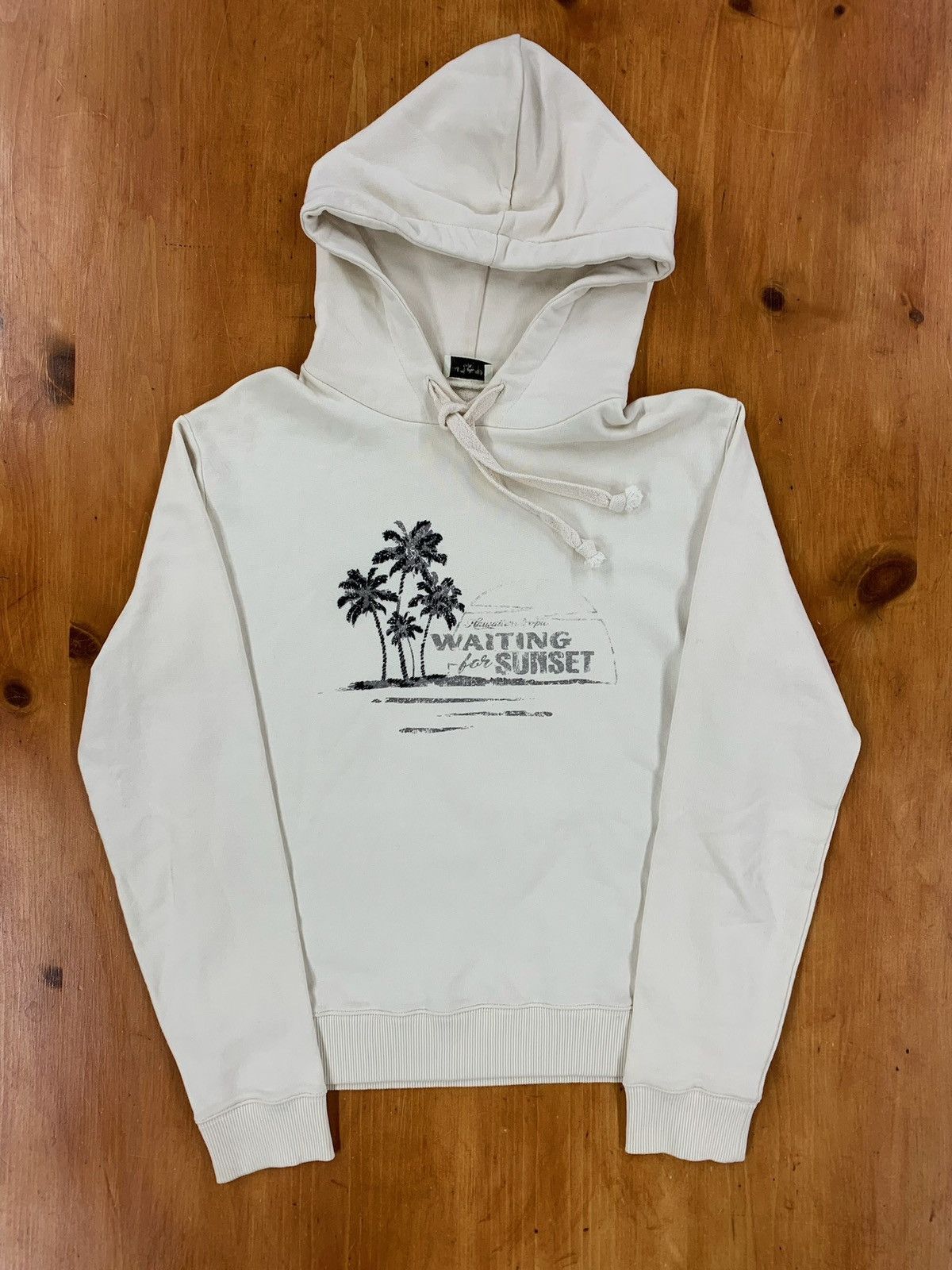 image of Saint Laurent Paris Saint Laurent Waiting For Sunset Hooded Sweatshirt in White, Men's (Size Medium
