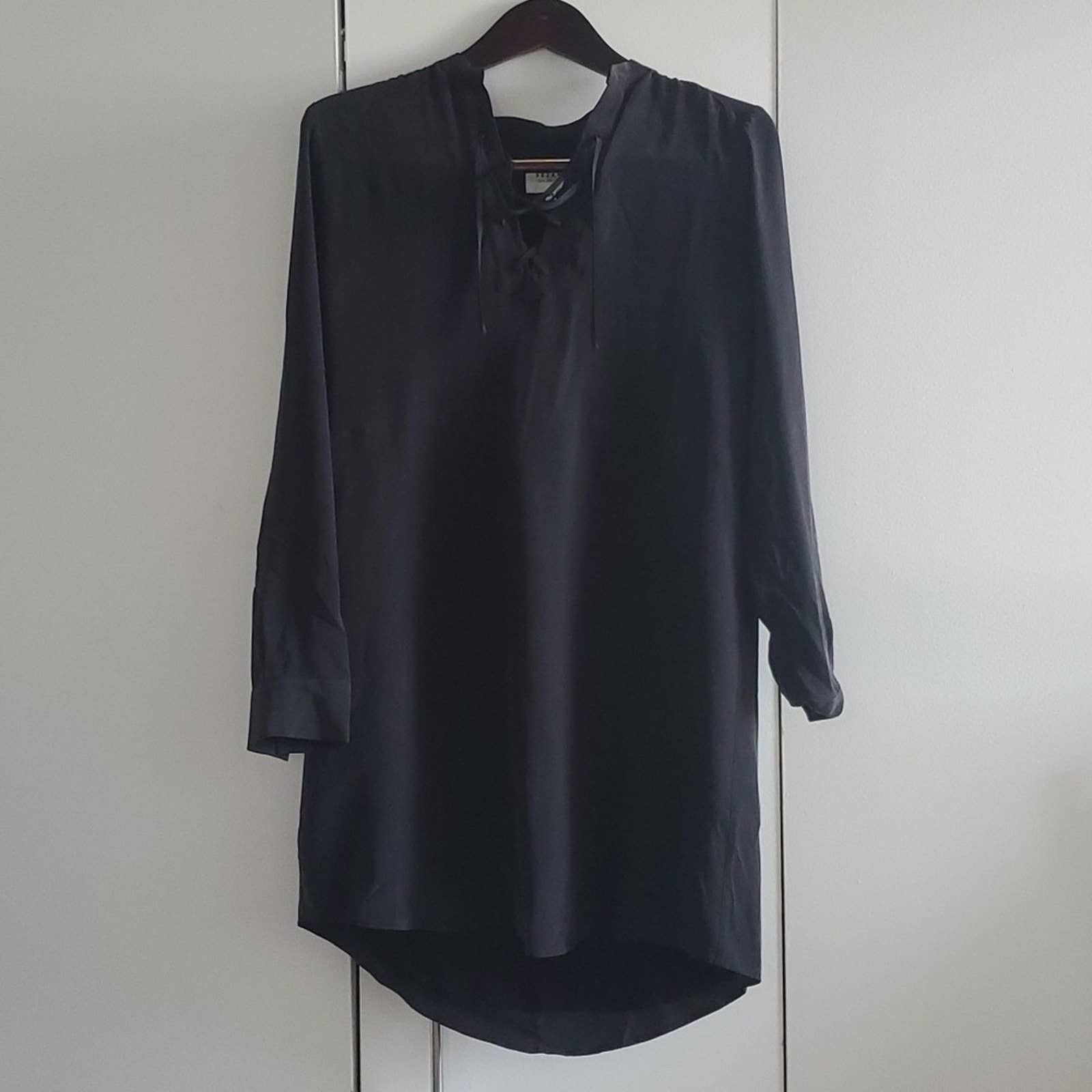 NWT Sezane Size 38 Robe Charlotte Silk black dress