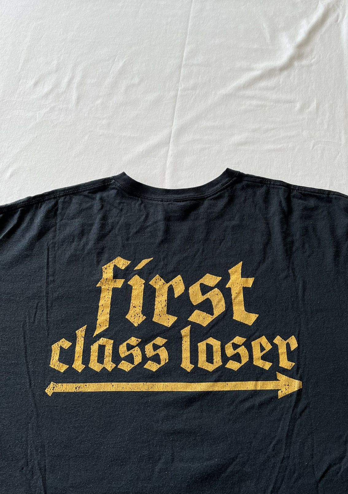 Vintage Vintage 2000s First Class Loser FCL Humor Black Tee Size US XXL / EU 58 / 5 - 11 Thumbnail