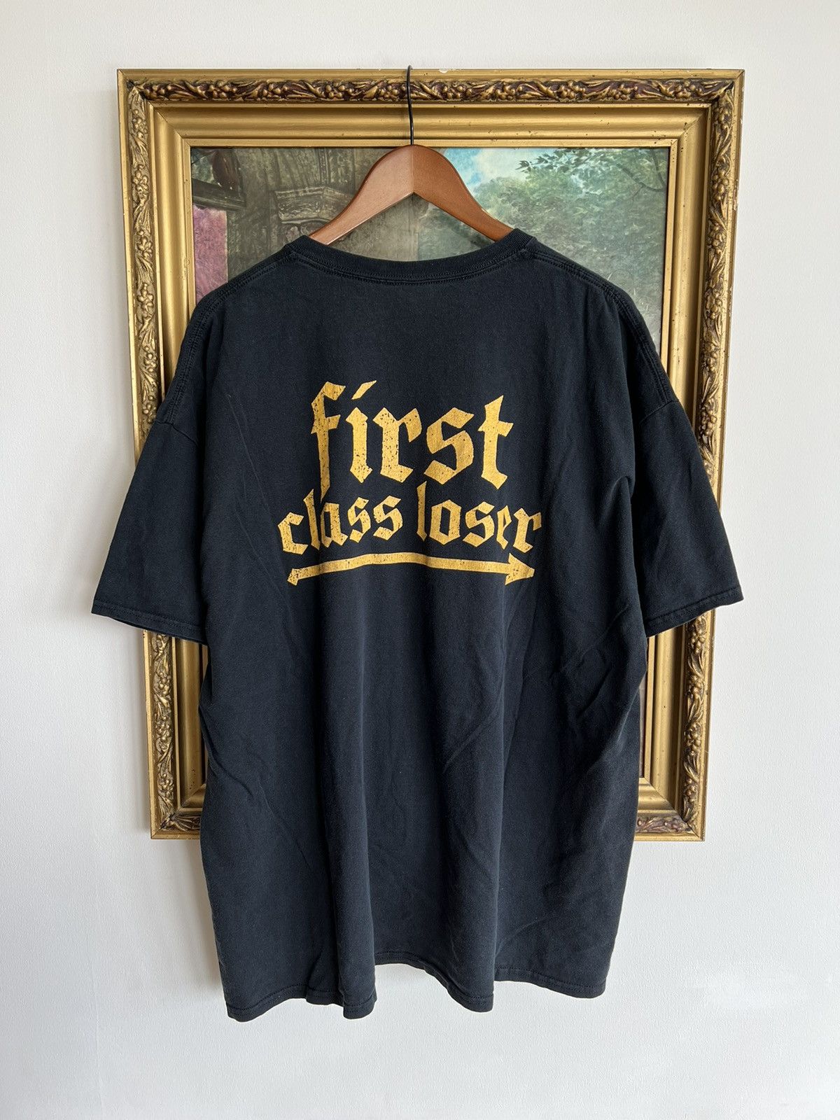 Vintage Vintage 2000s First Class Loser FCL Humor Black Tee Size US XXL / EU 58 / 5 - 1 Thumbnail