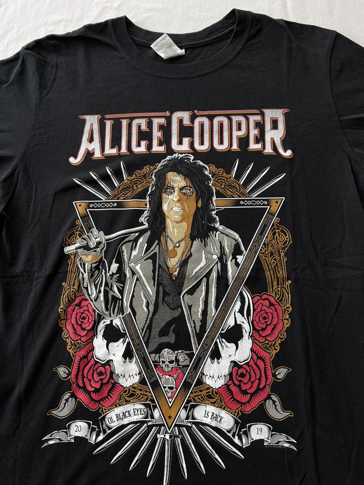 Band Tees Vintage 2019 Alice Cooper Tour Black Tee Size US M / EU 48-50 / 2 - 3 Thumbnail