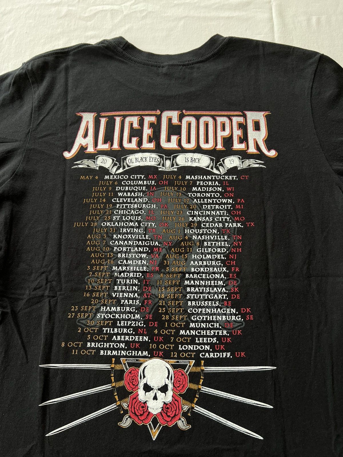 Band Tees Vintage 2019 Alice Cooper Tour Black Tee Size US M / EU 48-50 / 2 - 8 Thumbnail