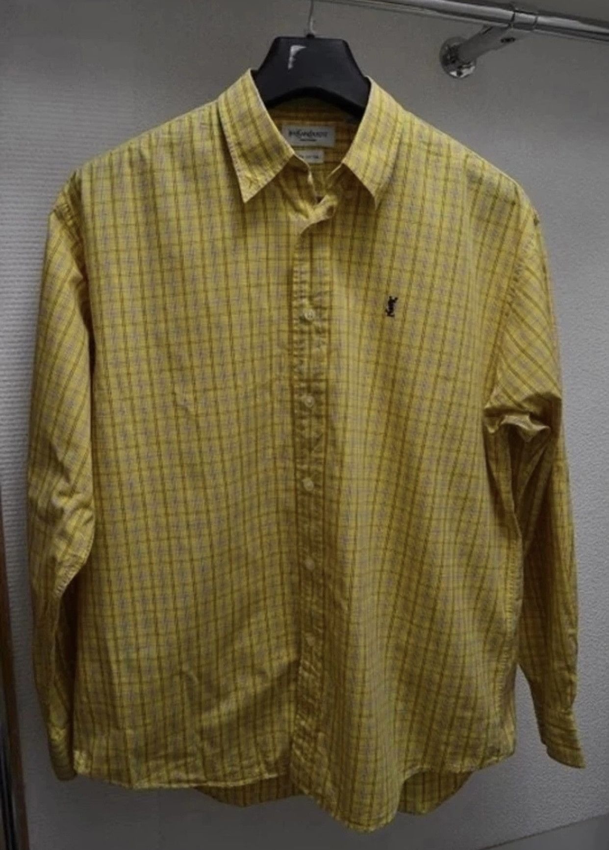 Yves Saint Laurent YSL shirt longsleeve yellow L size
