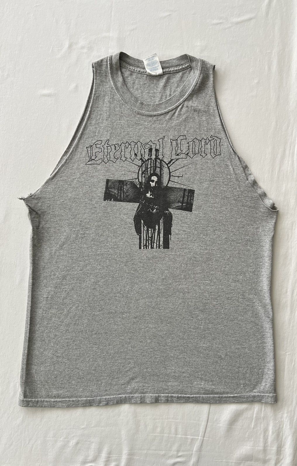 Band Tees Vintage 2000s Eternal Lord Jesus Gray Tank Top Tee Size US M / EU 48-50 / 2 - 3 Thumbnail