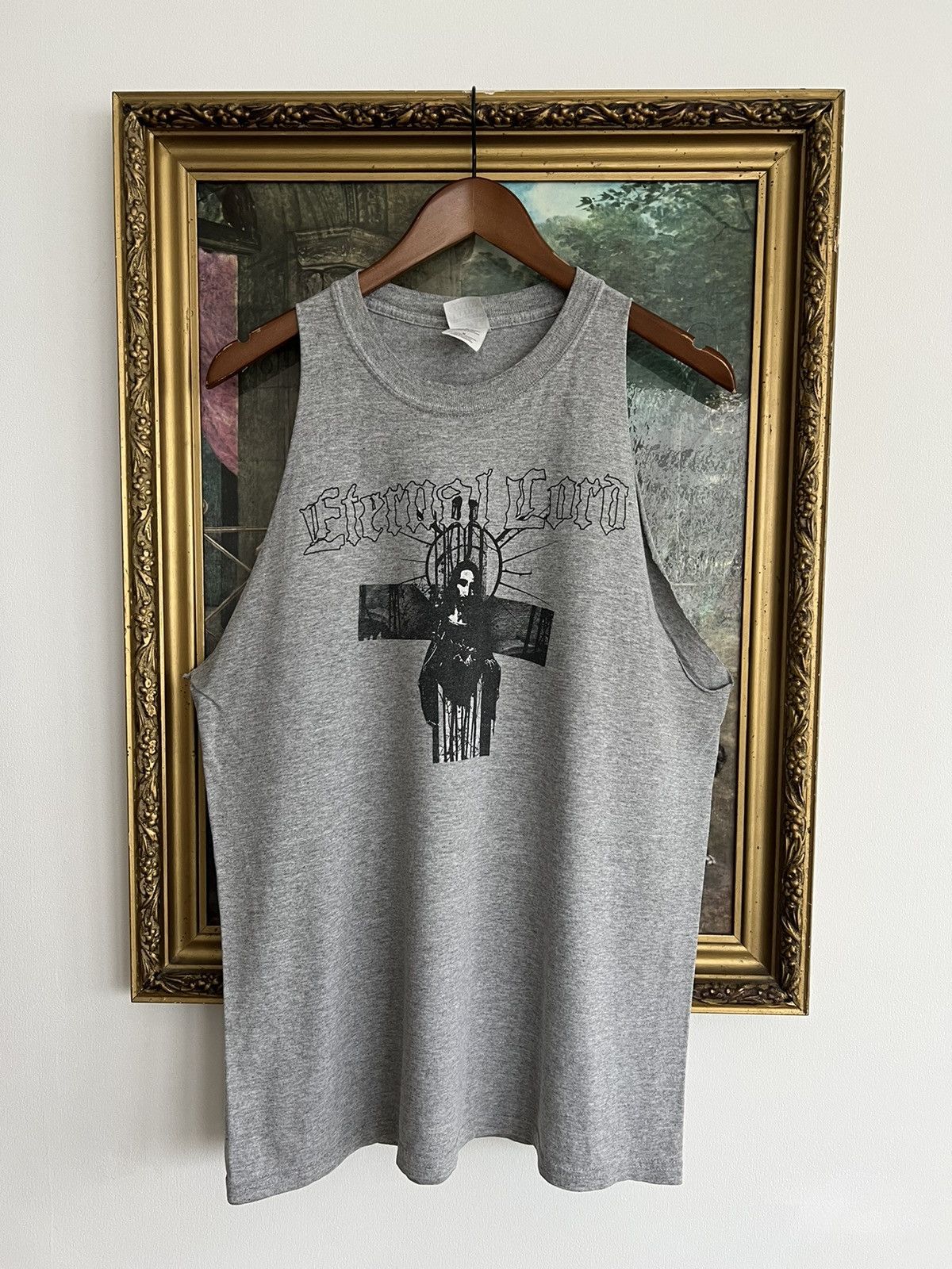Band Tees Vintage 2000s Eternal Lord Jesus Gray Tank Top Tee Size US M / EU 48-50 / 2 - 1 Thumbnail