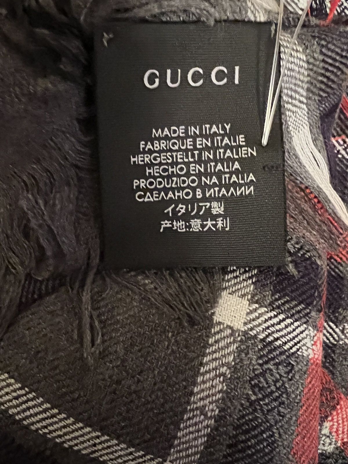 Gucci GUCCI OVERSIZE PLAID SQUARE WOOL/SILK SHAWL WRAP STOLE Size ONE SIZE - 6 Thumbnail