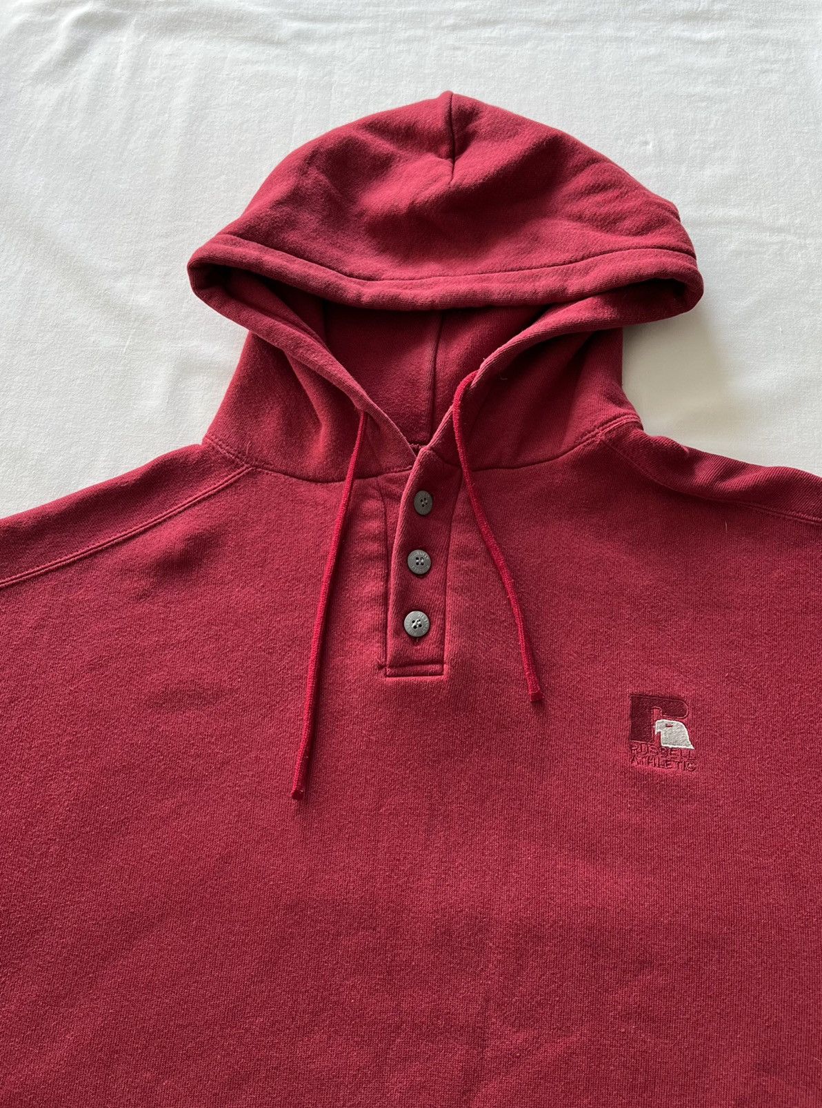 Russell Athletic Vintage 90s Russell Athletic Made in USA Burgandy Hoodie Size US L / EU 52-54 / 3 - 3 Thumbnail