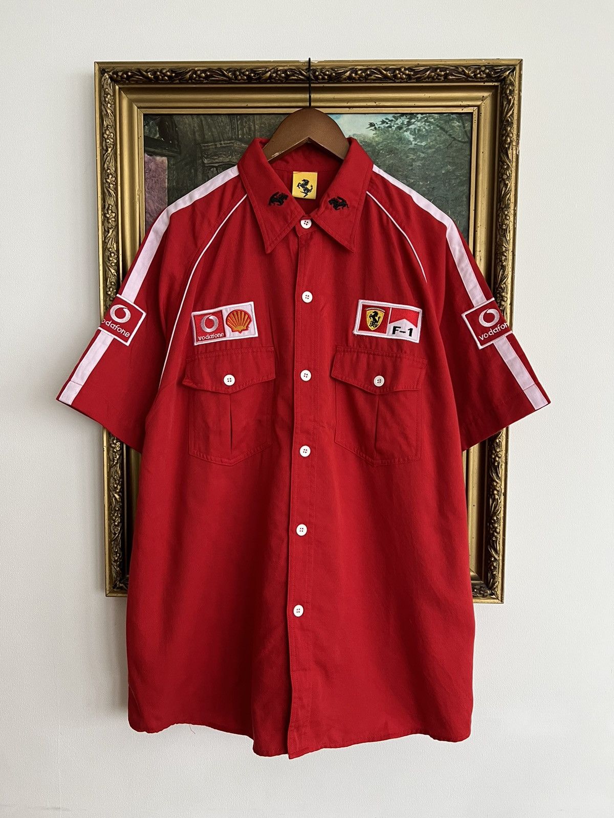 image of Vintage 90's Ferrari F1 Formula Uno Racing Red Shirt, Men's (Size XL)