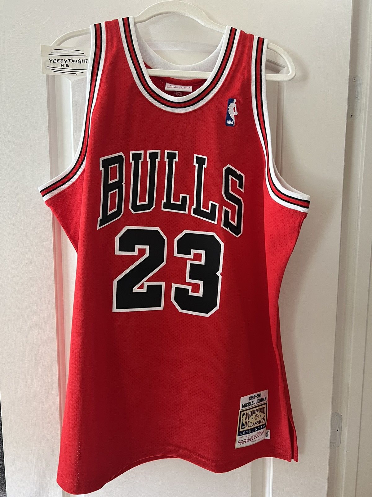 image of Jordan Mitchell Ness Mitchell & Ness Authentic Michael Jordan Jersey 48 XL in Red, Men's