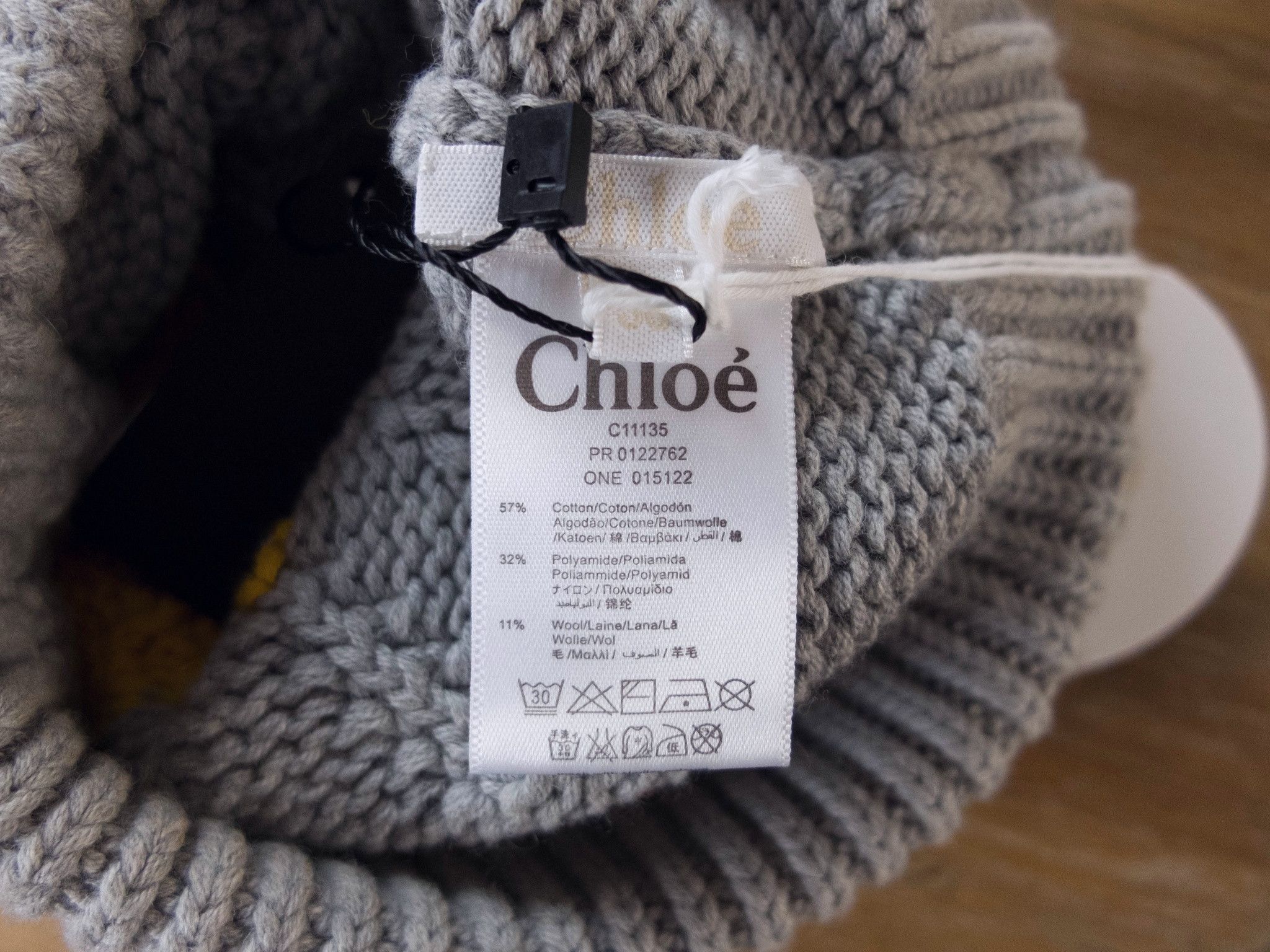 Chloe CHLOE Paris zig zag knit cotton wool blend beanie hat 56 Size ONE SIZE - 4 Thumbnail
