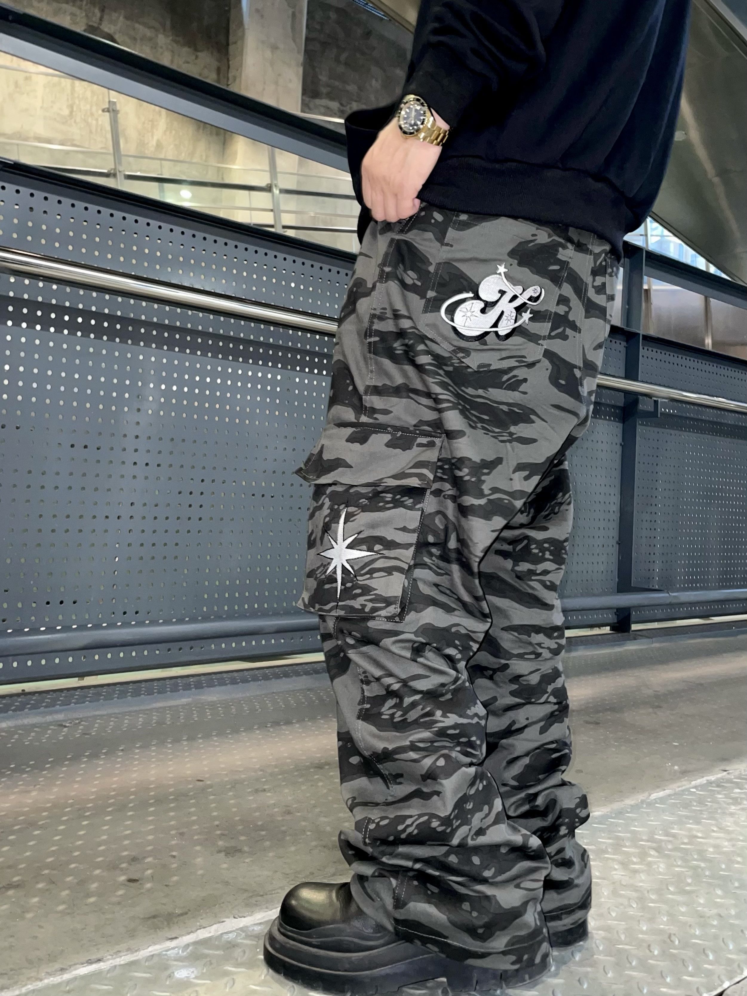 graphics camo y2k pattern hiphop pants