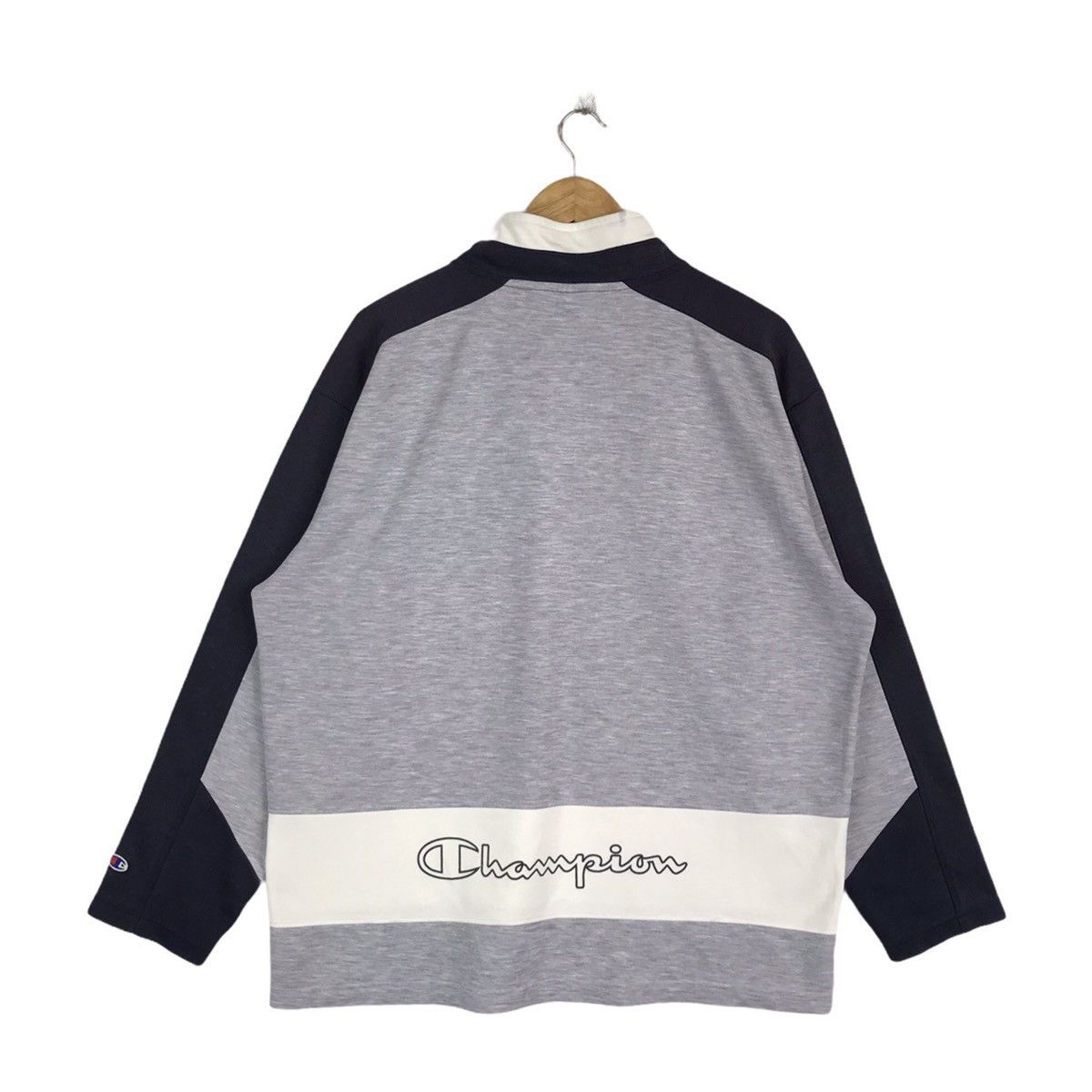 Champion Vintage 90s Champion Spell Out Half Zipper Sweatshirt Size US L / EU 52-54 / 3 - 4 Thumbnail