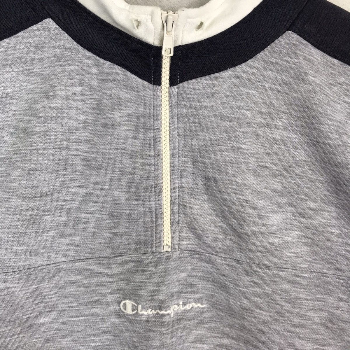 Champion Vintage 90s Champion Spell Out Half Zipper Sweatshirt Size US L / EU 52-54 / 3 - 3 Thumbnail