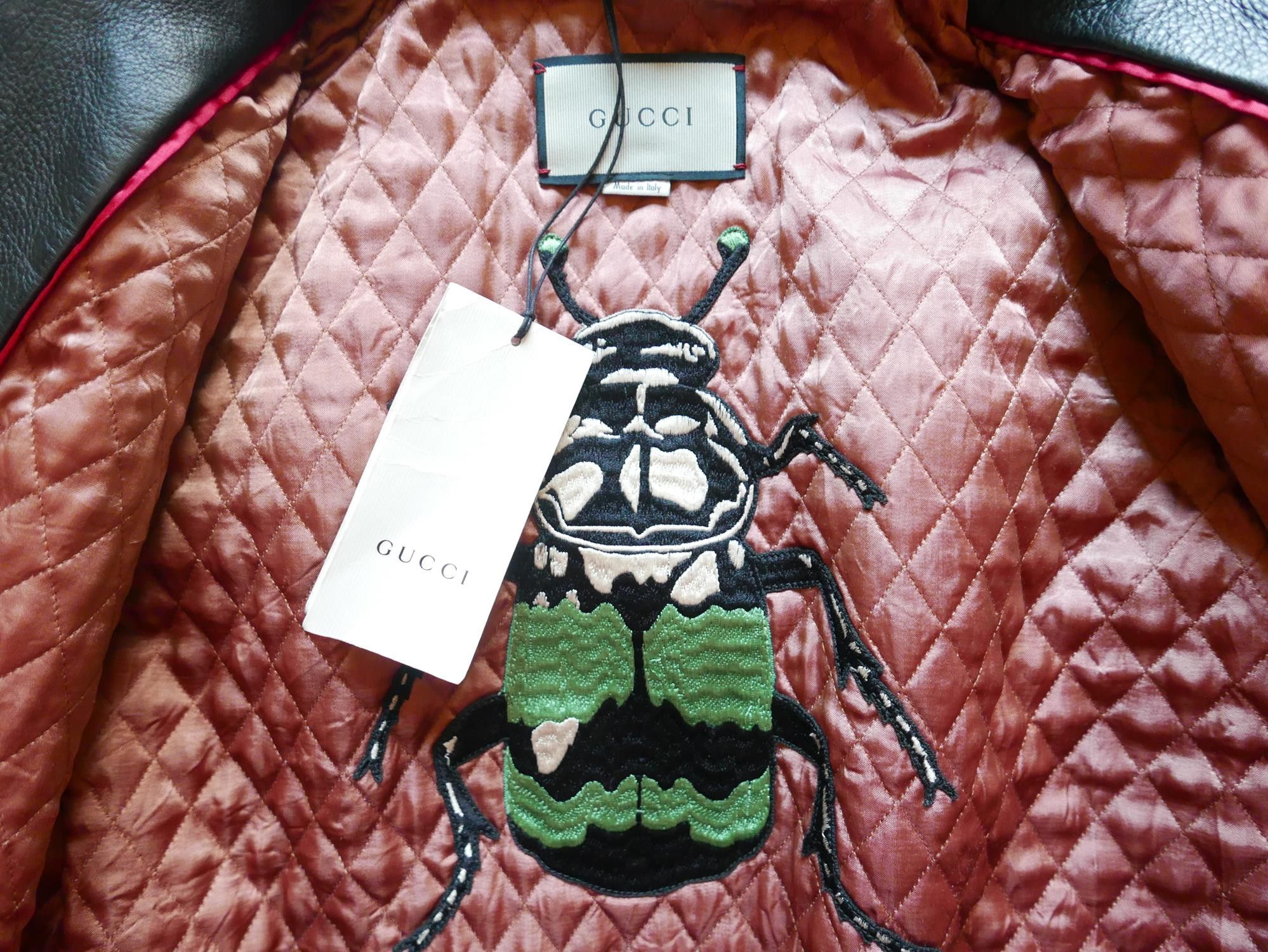 Gucci Gucci Jacket Leather Biker Studded Embroidered NWT 44 Size US S / EU 44-46 / 1 - 4 Thumbnail